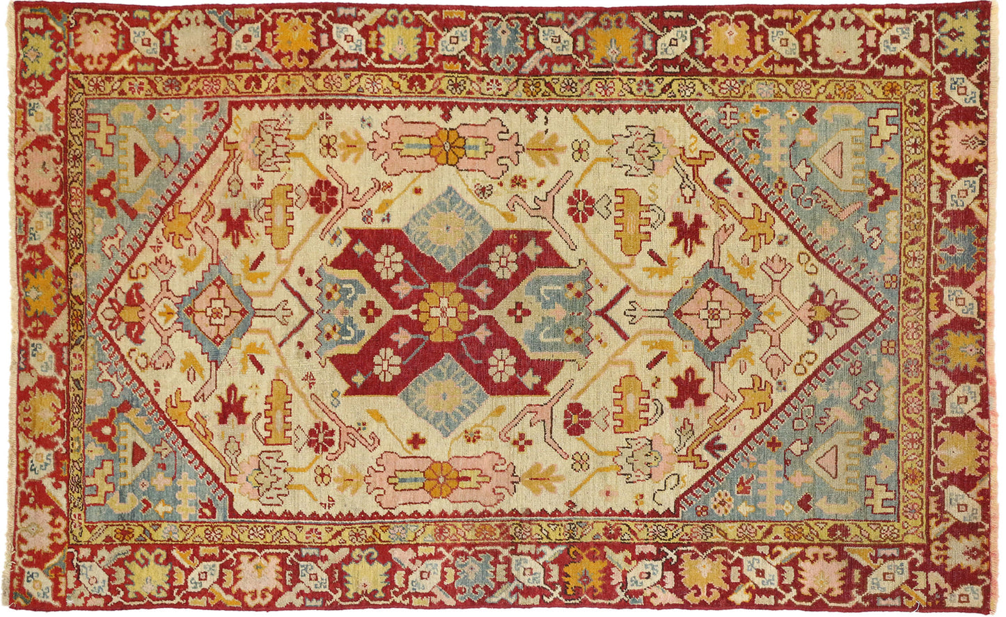 4 x 6 Vintage Turkish Oushak Rug 73905