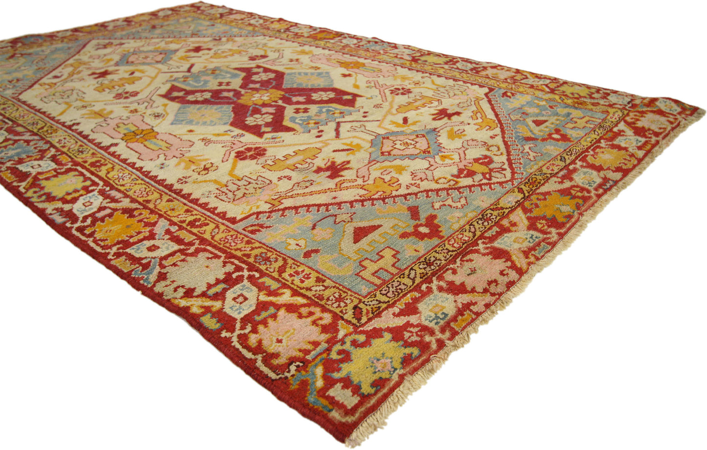 4 x 6 Vintage Turkish Oushak Rug 73905