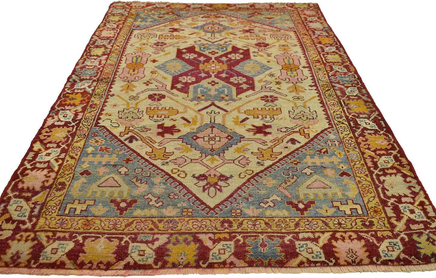 4 x 6 Vintage Turkish Oushak Rug 73905