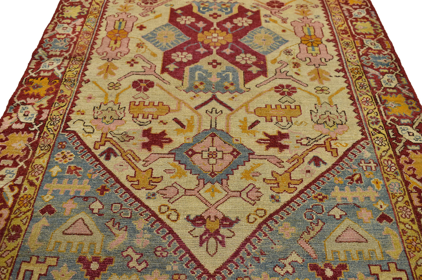 4 x 6 Vintage Turkish Oushak Rug 73905