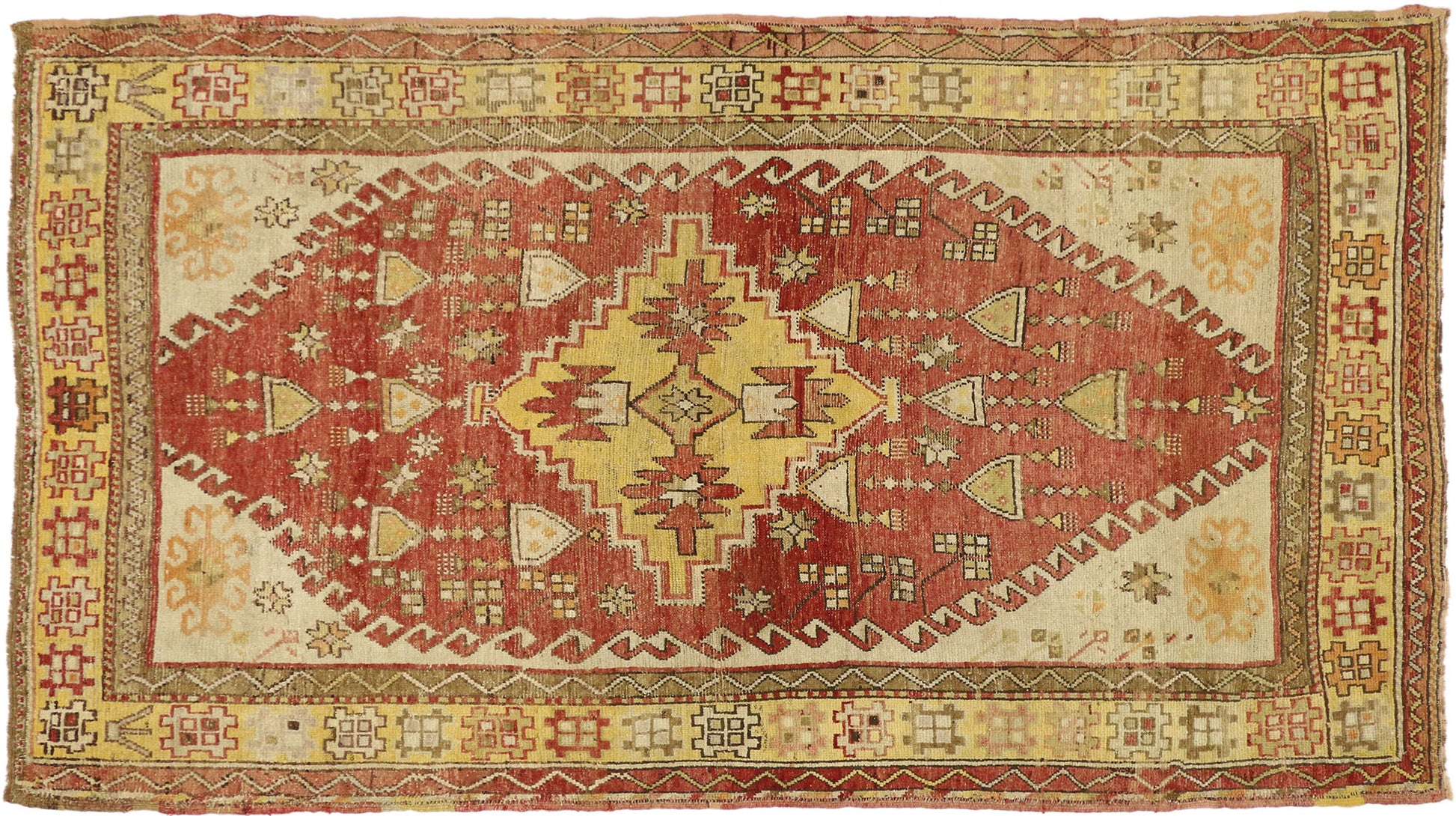 6 x 10 Vintage Turkish Oushak Rug 73937