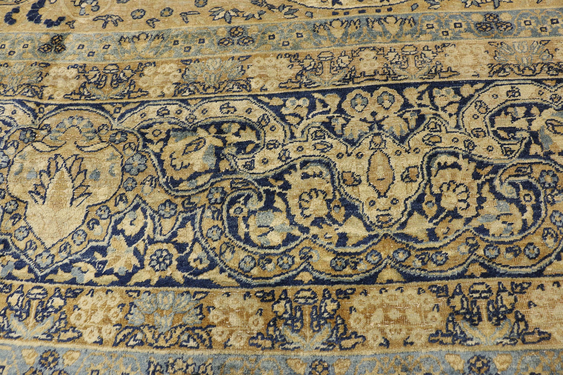 11 x 16 Antique Persian Yazd Rug 73956