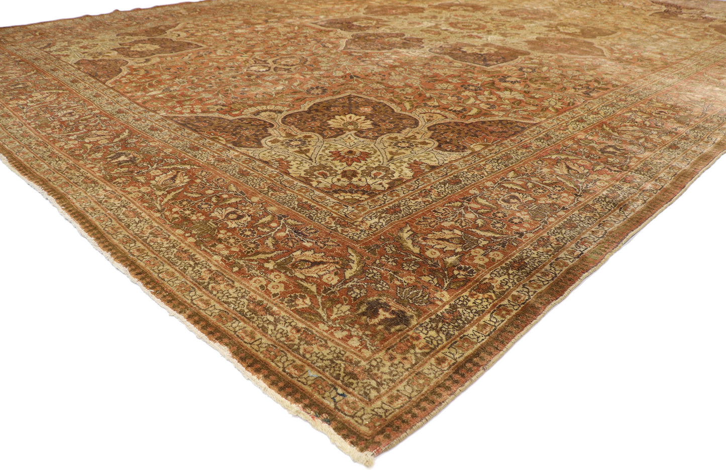 11 x 18 Antique Persian Tabriz Rug 73962