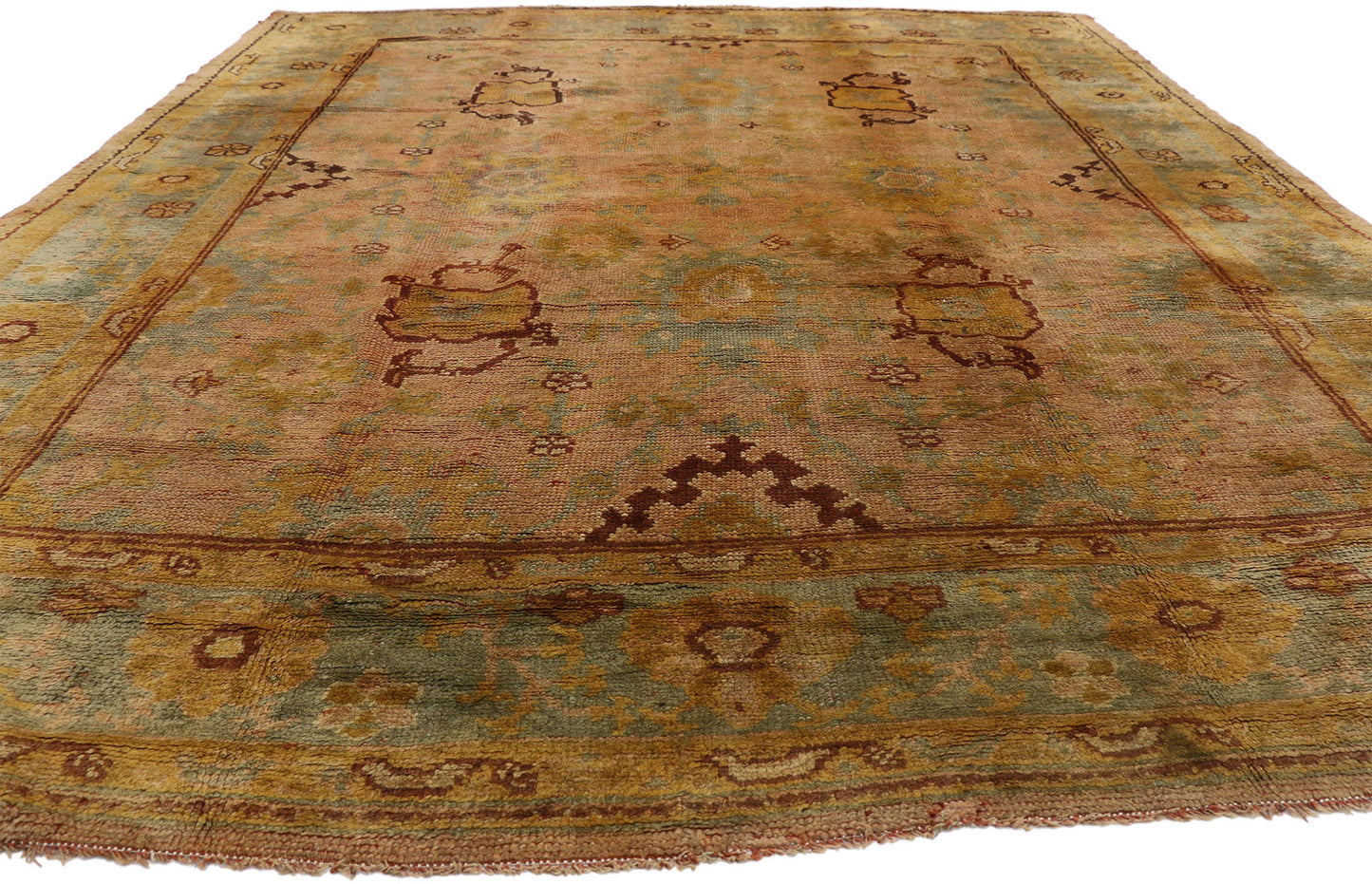 9 x 12 Antique Turkish Oushak Rug 73987