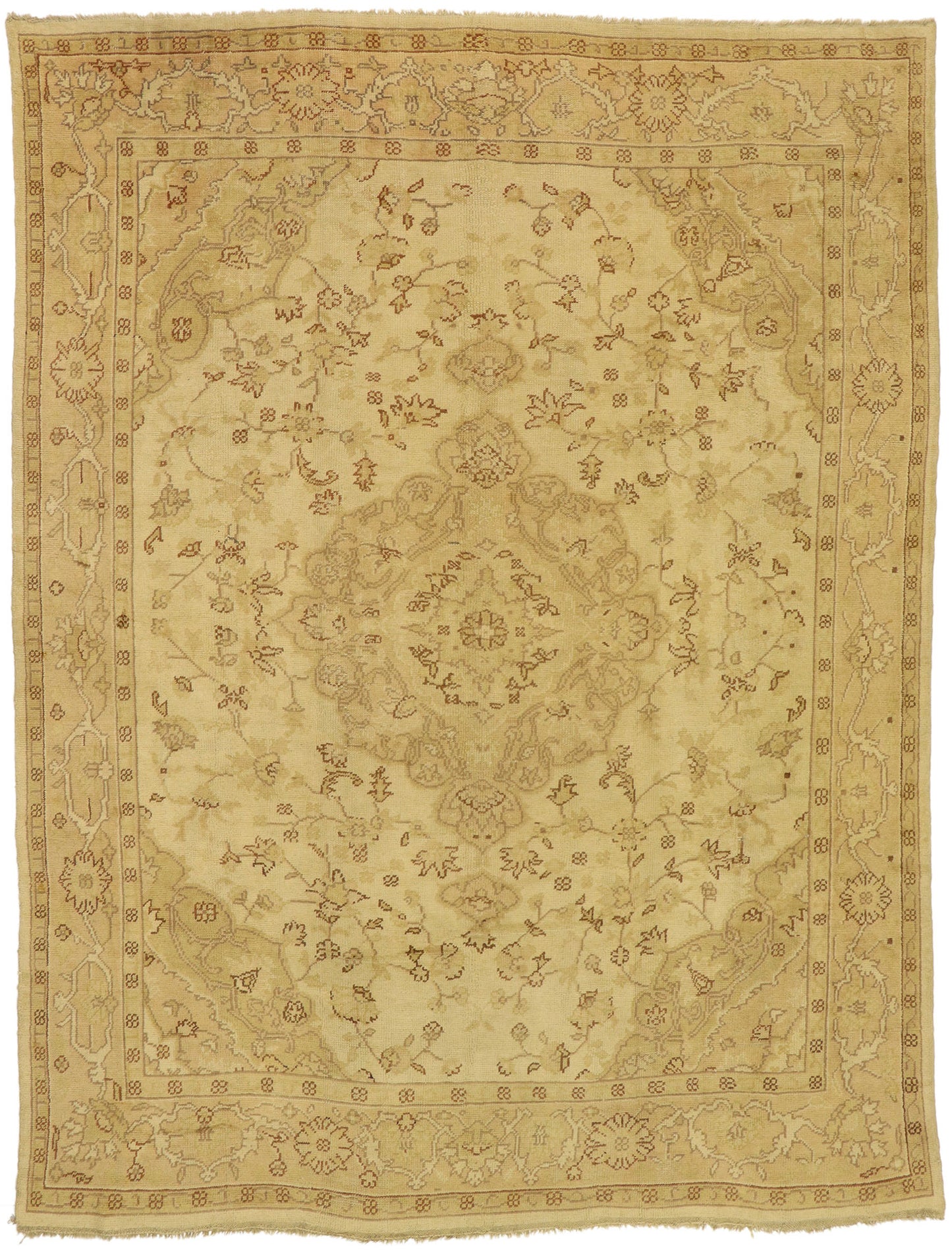 10 x 14 Antique Turkish Oushak Rug 74056