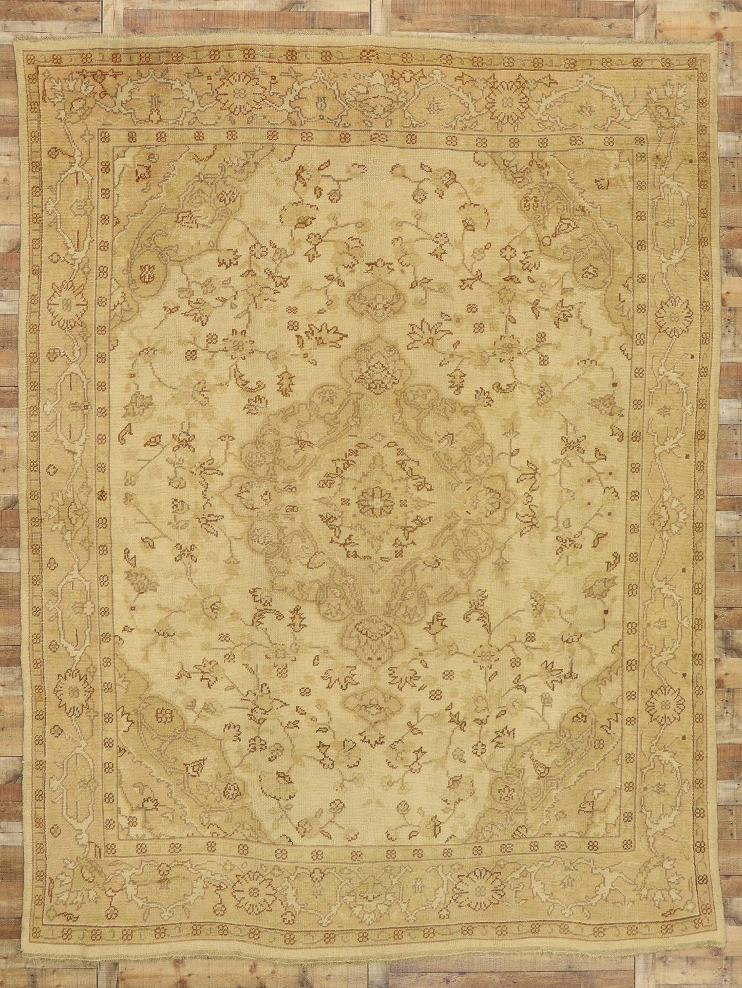 10 x 14 Antique Turkish Oushak Rug 74056
