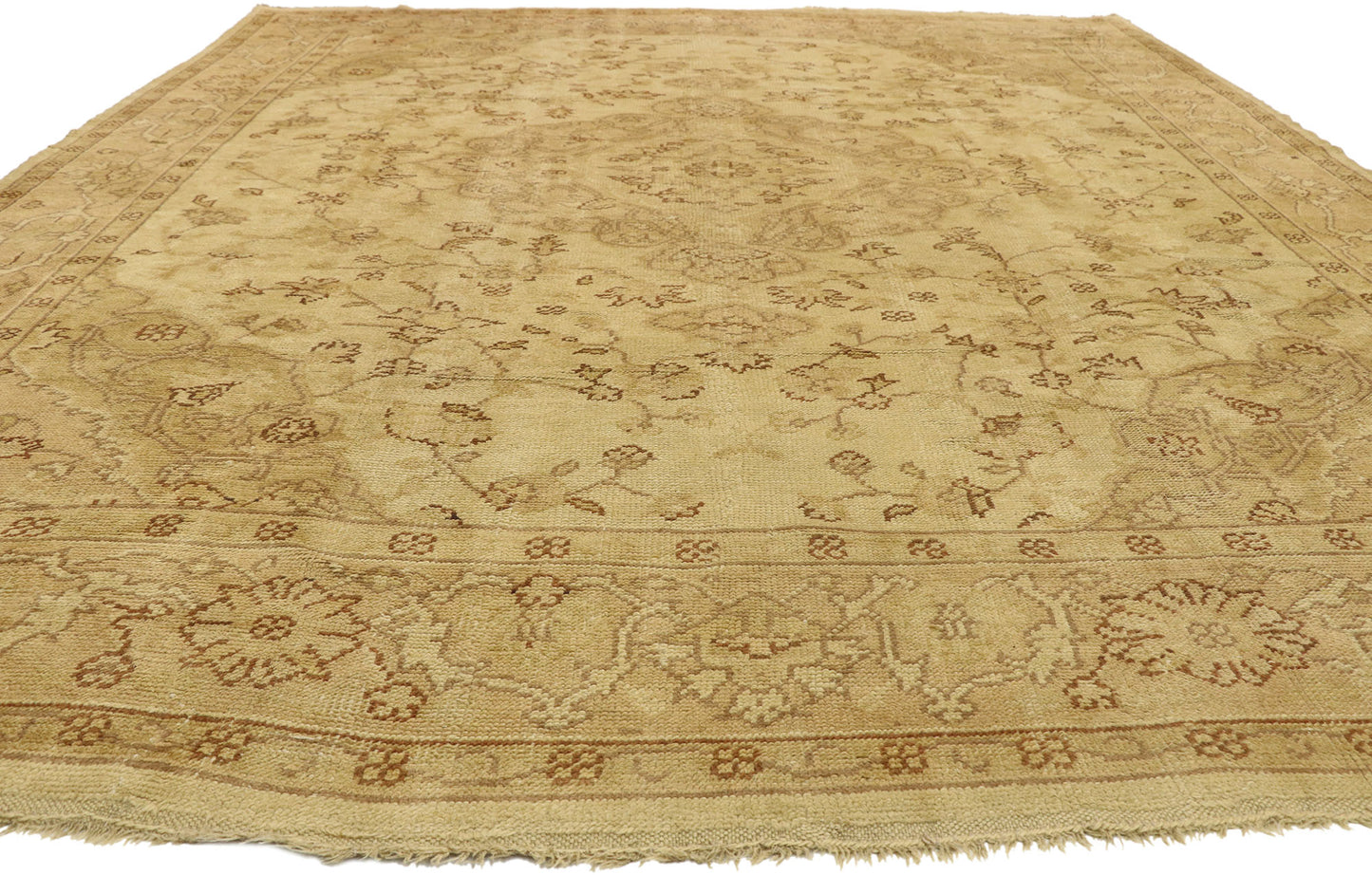 10 x 14 Antique Turkish Oushak Rug 74056
