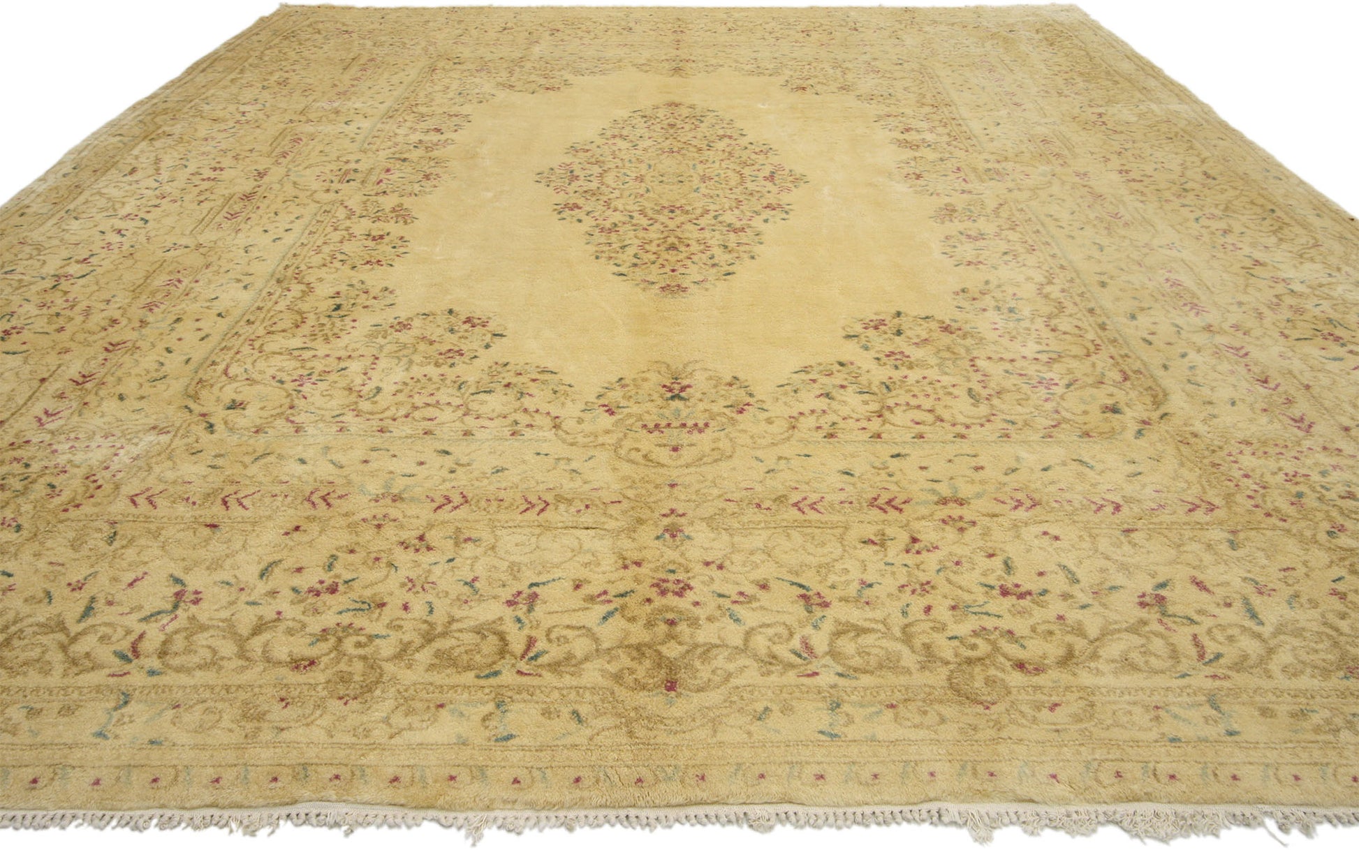 9 x 11 Vintage Persian Kerman Rug 74200