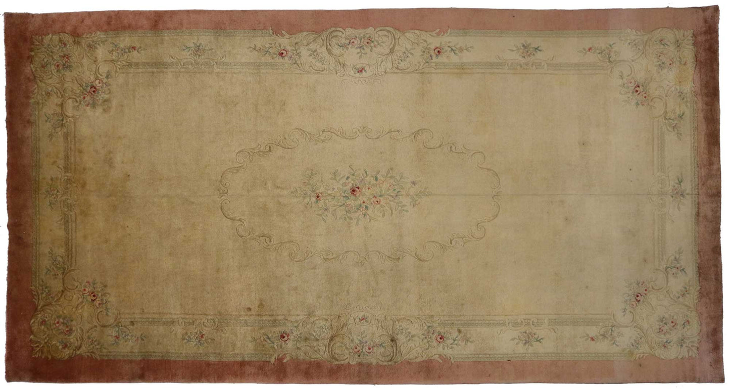 12 x 23 Antique Spanish Savonnerie Rug 74231
