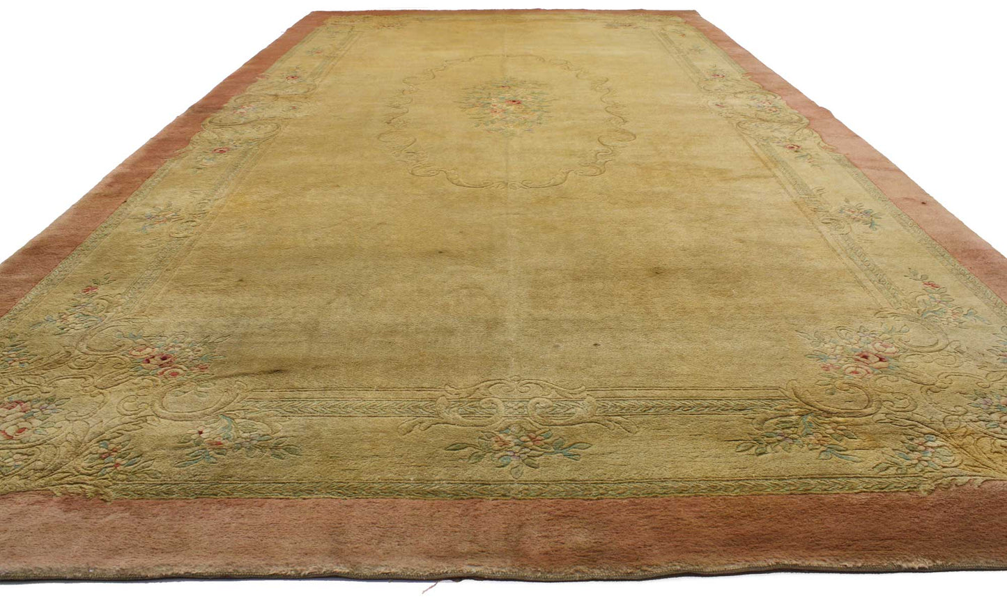 12 x 23 Antique Spanish Savonnerie Rug 74231