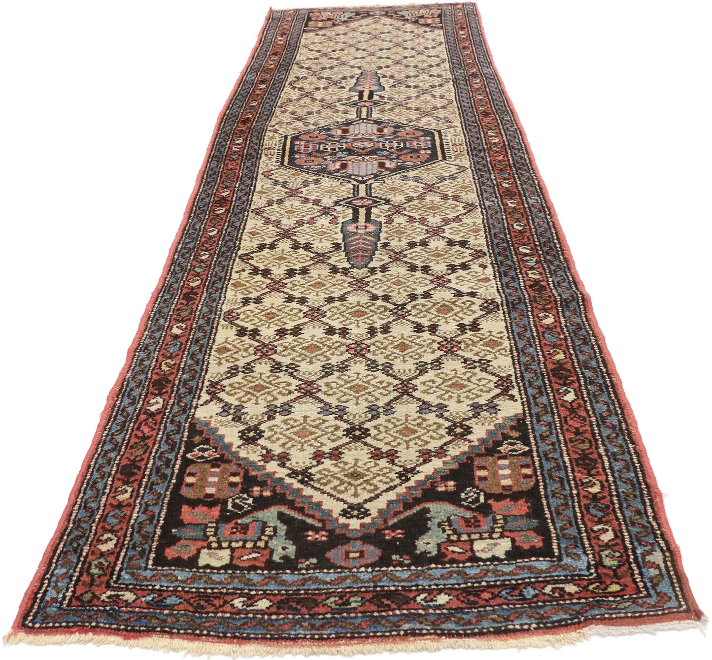 3 x 9 Antique Persian Hamadan Rug 74265