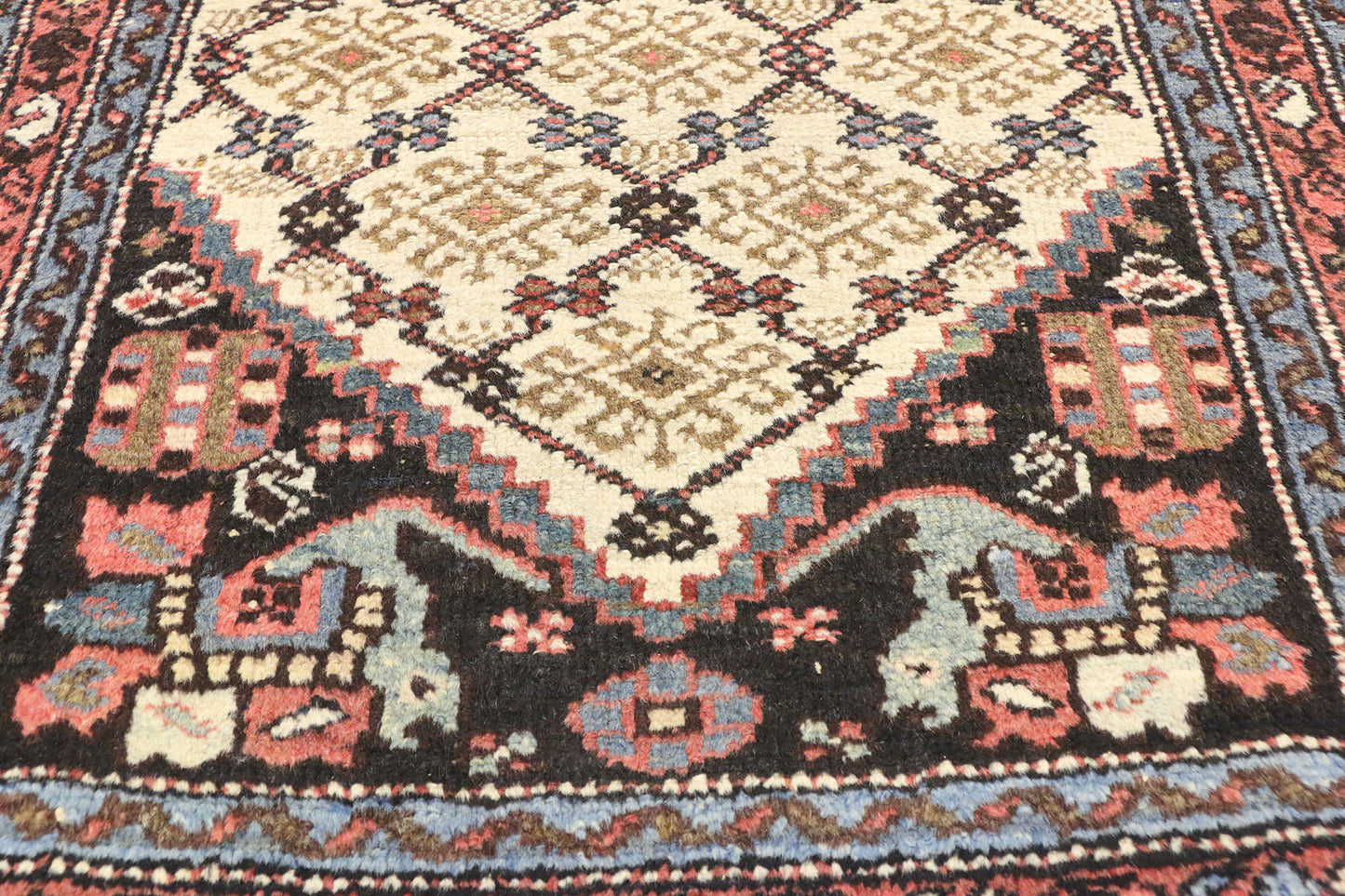 3 x 9 Antique Persian Hamadan Rug 74265