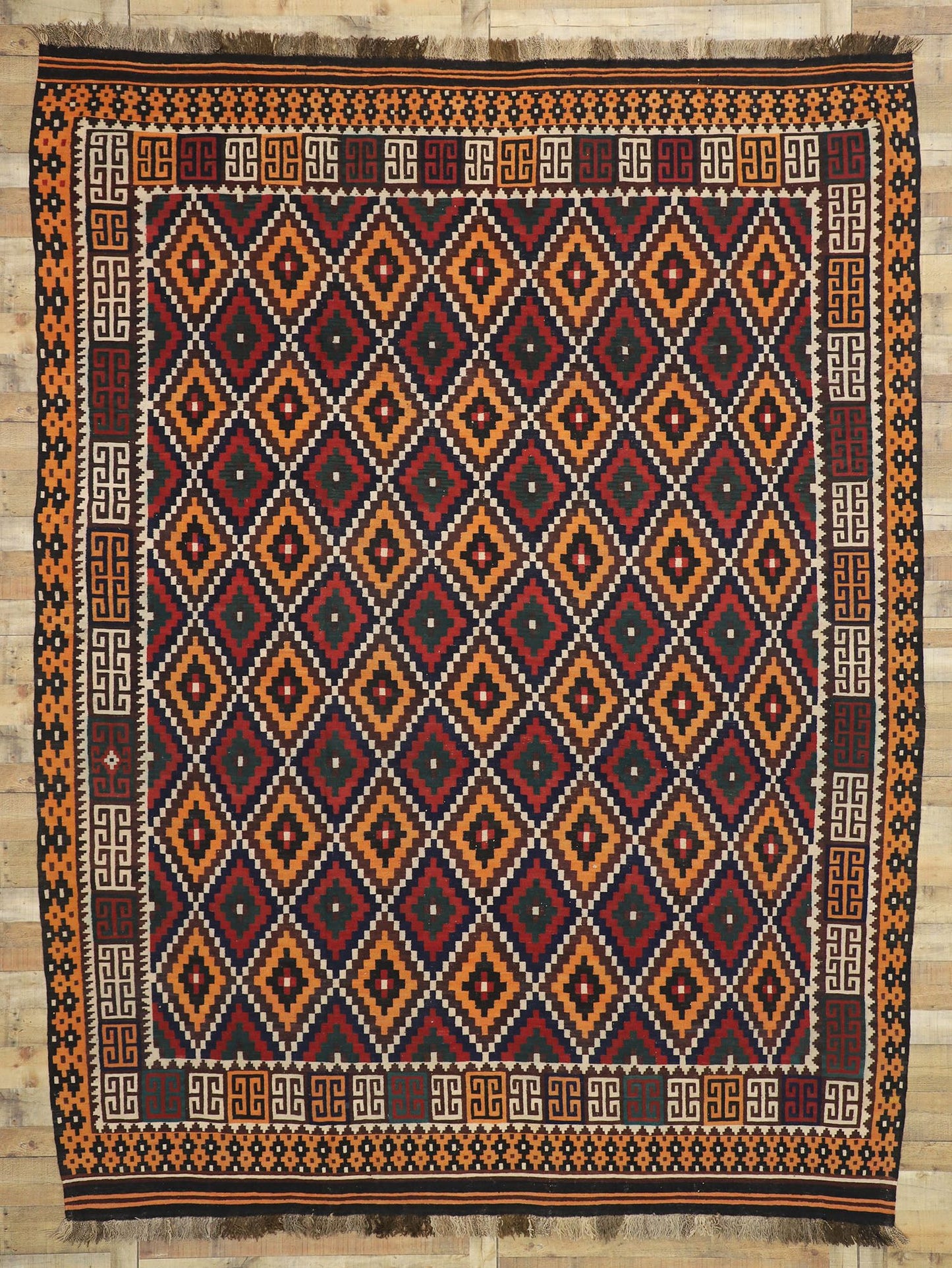 10 x 13 Vintage Afghan Kilim Rug 74277