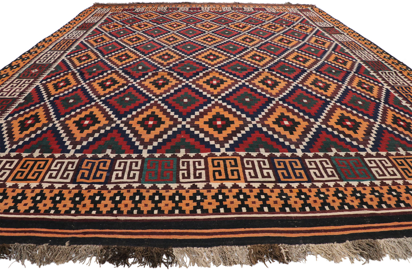 10 x 13 Vintage Afghan Kilim Rug 74277