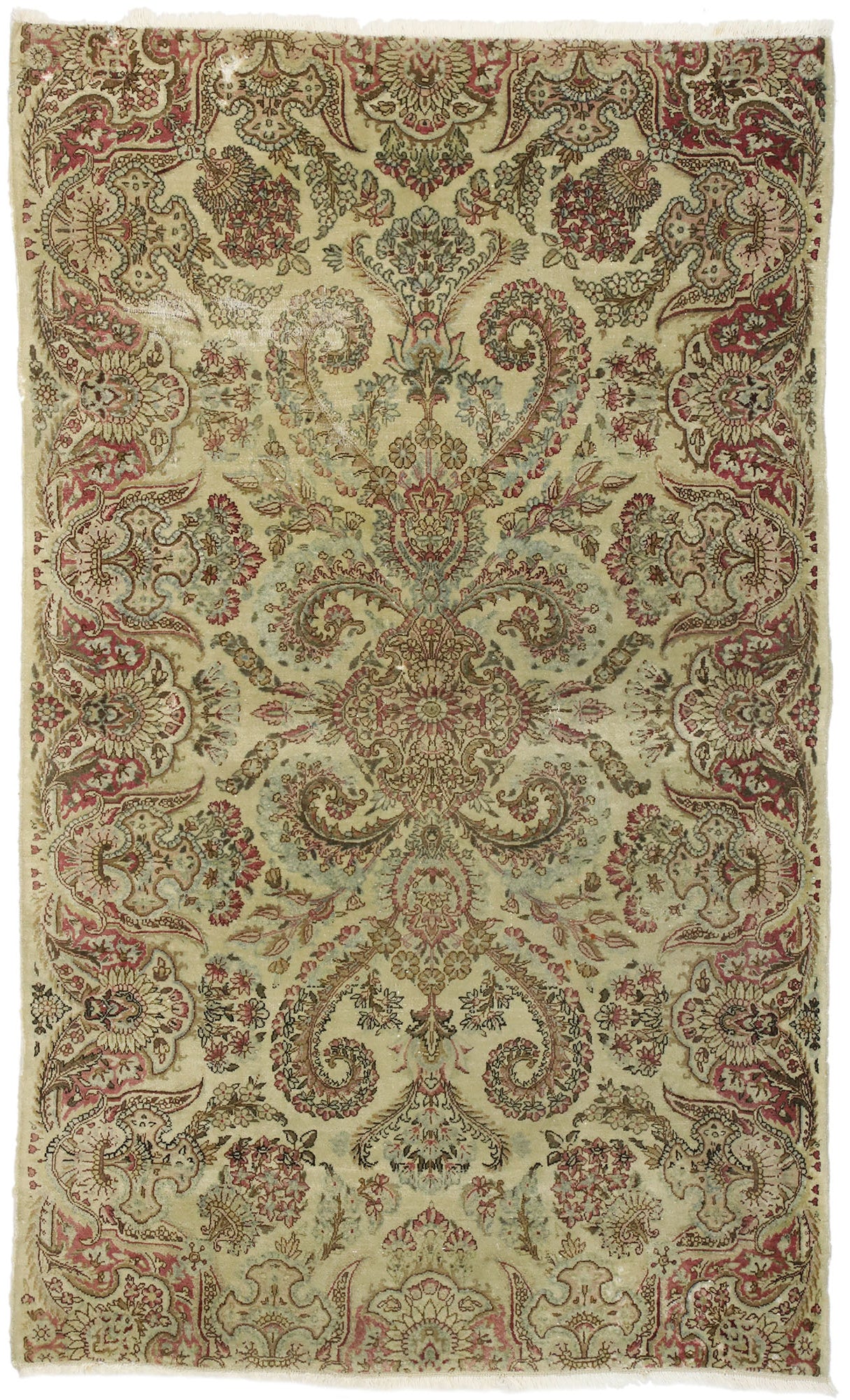 4 x 6 Antique Persian Kerman Rug 74282