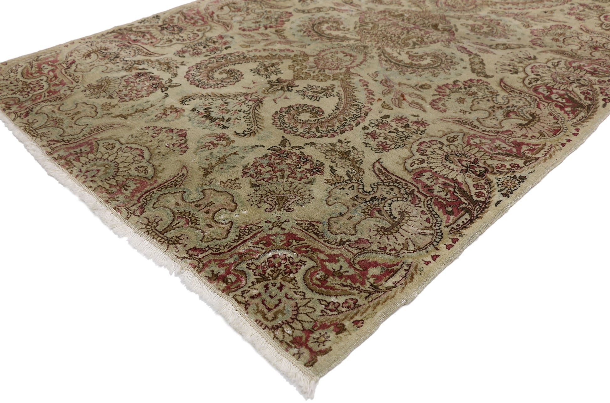 4 x 6 Antique Persian Kerman Rug 74282