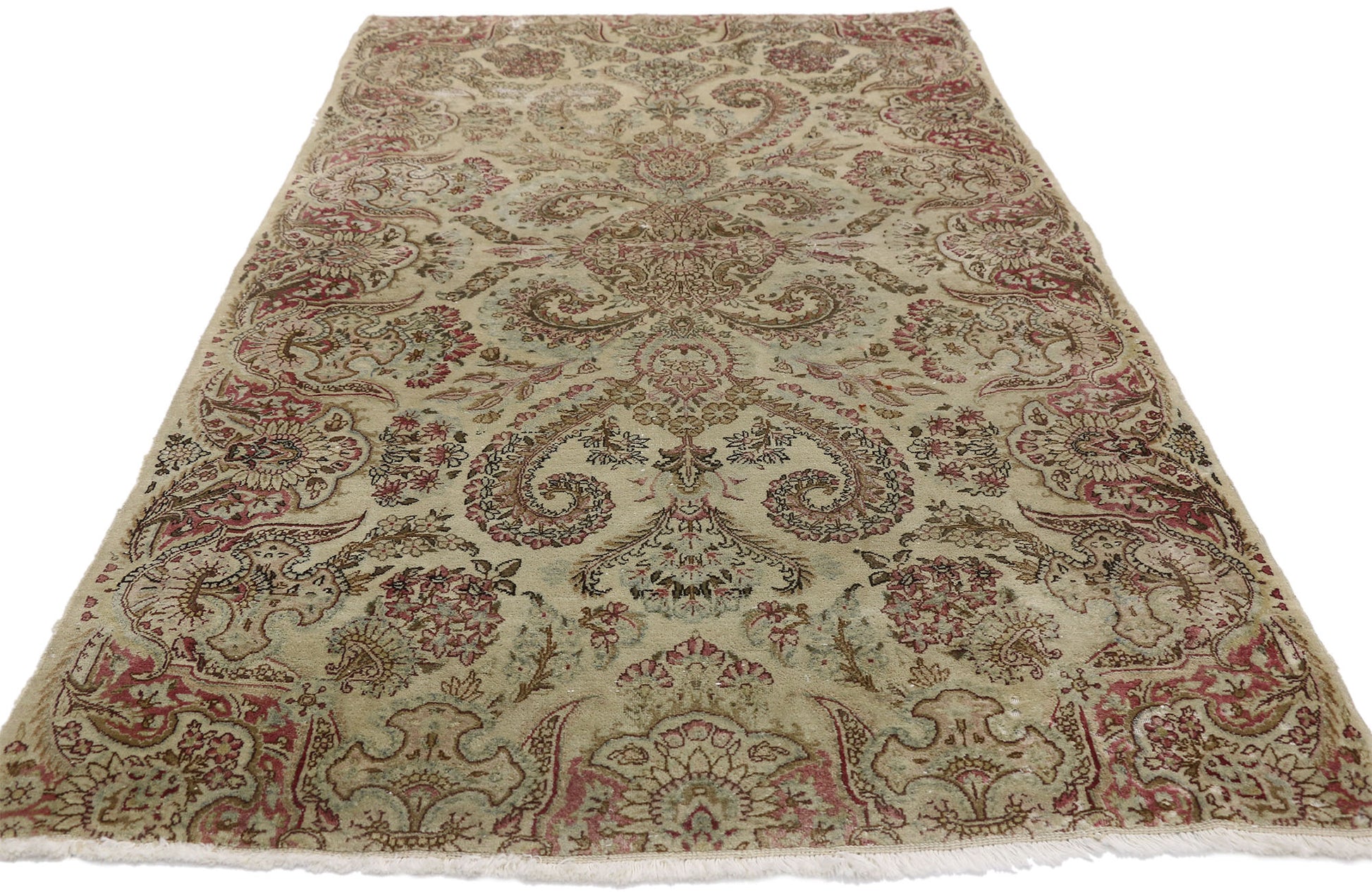 4 x 6 Antique Persian Kerman Rug 74282
