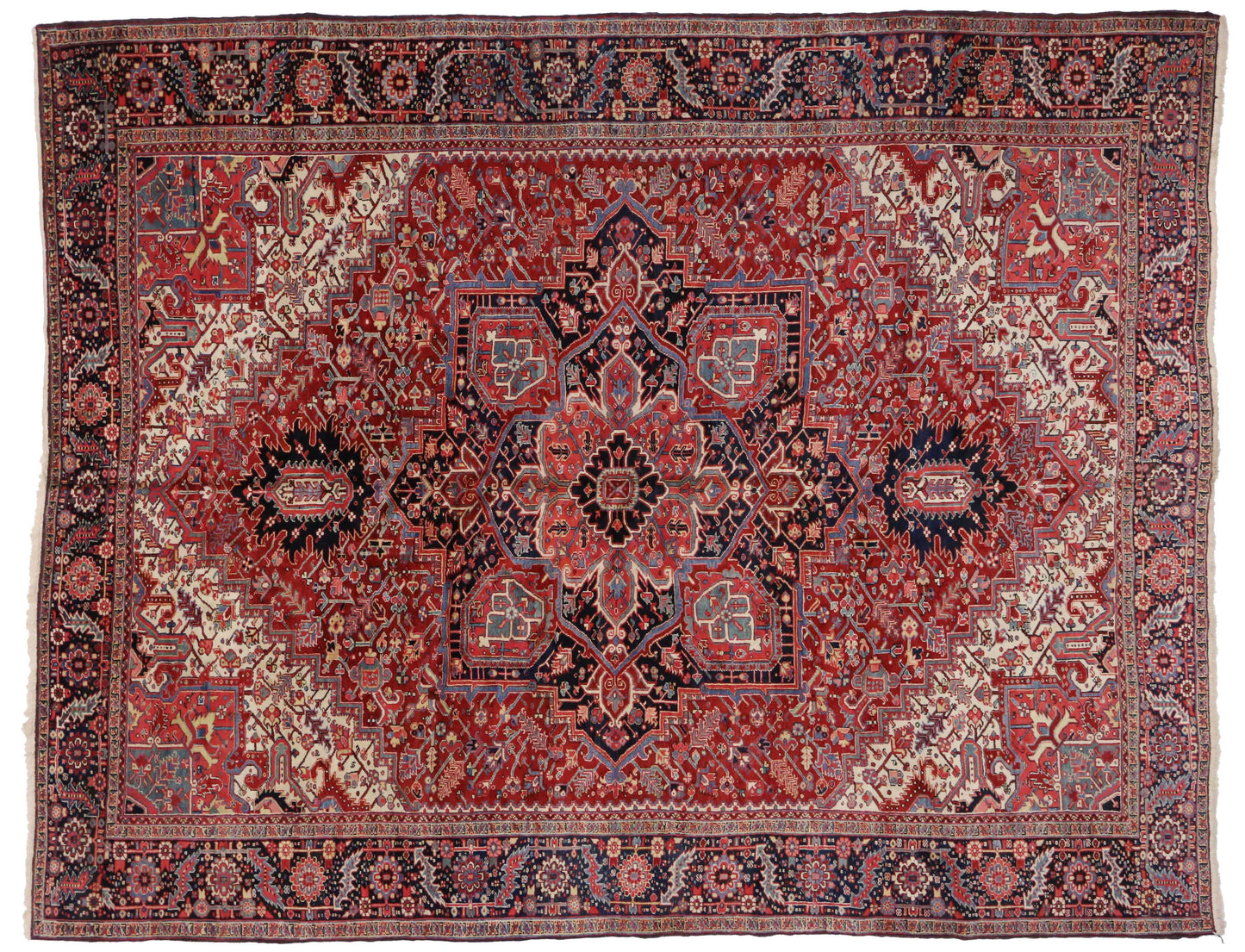 10 x 13 Antique Persian Heriz Rug 74290