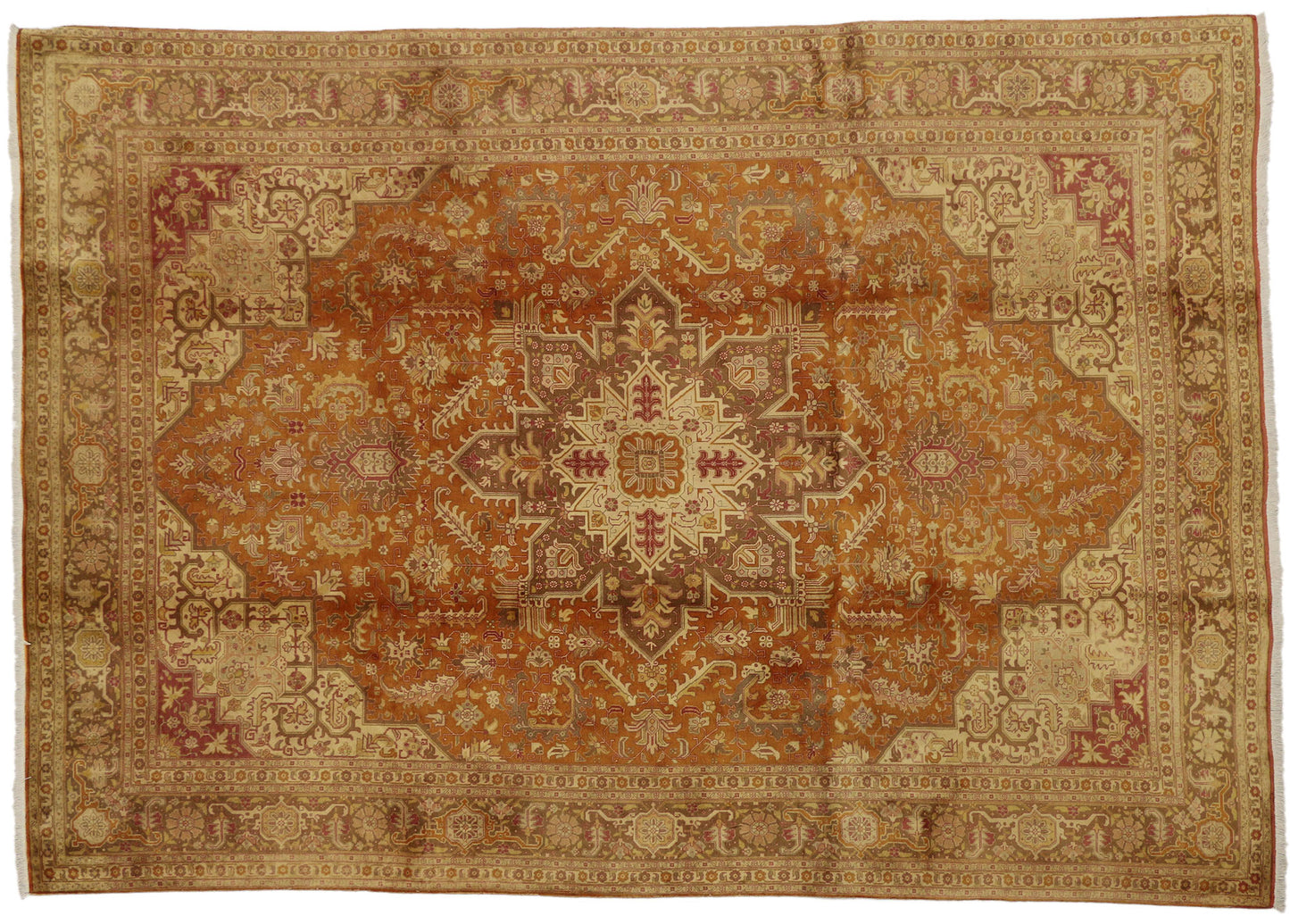7 x 10 Vintage Persian Tabriz Rug 74302