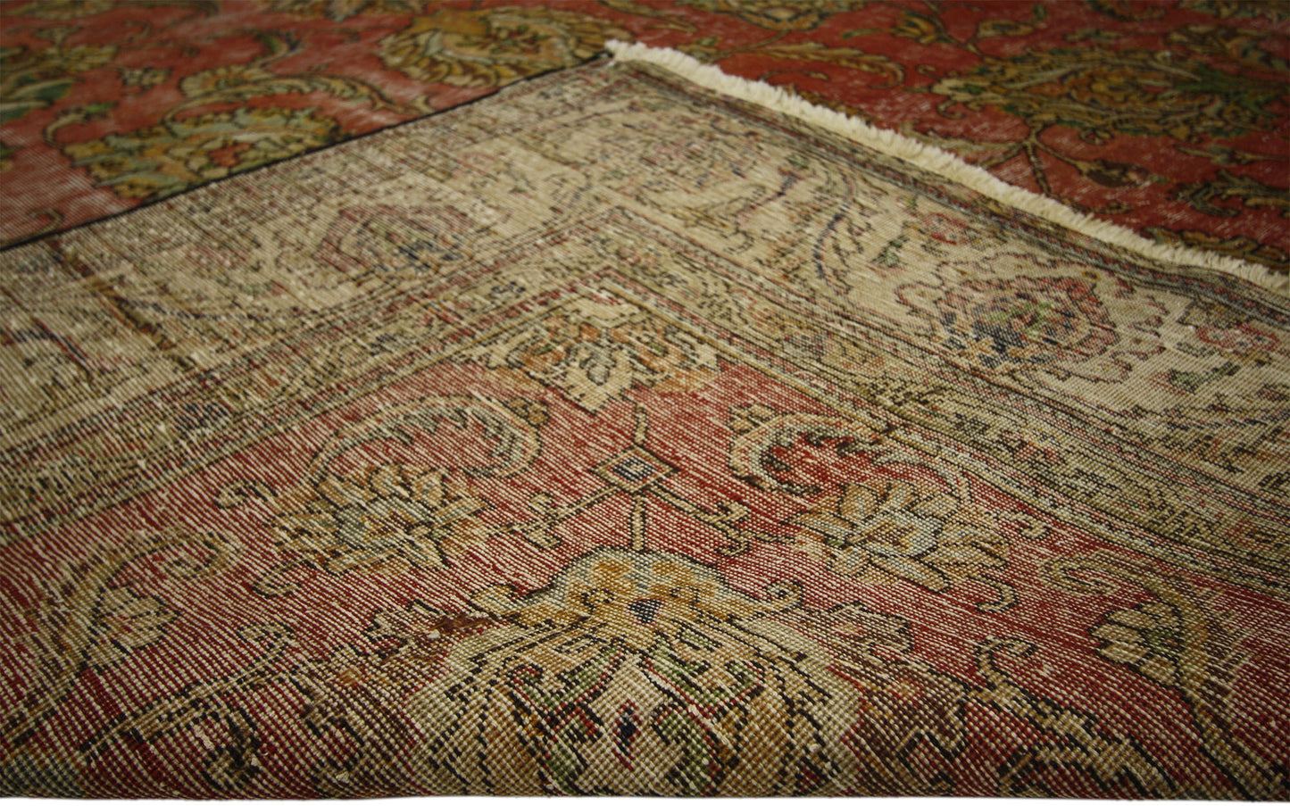 9 x 13 Distressed Vintage Persian Tabriz Rug 74329