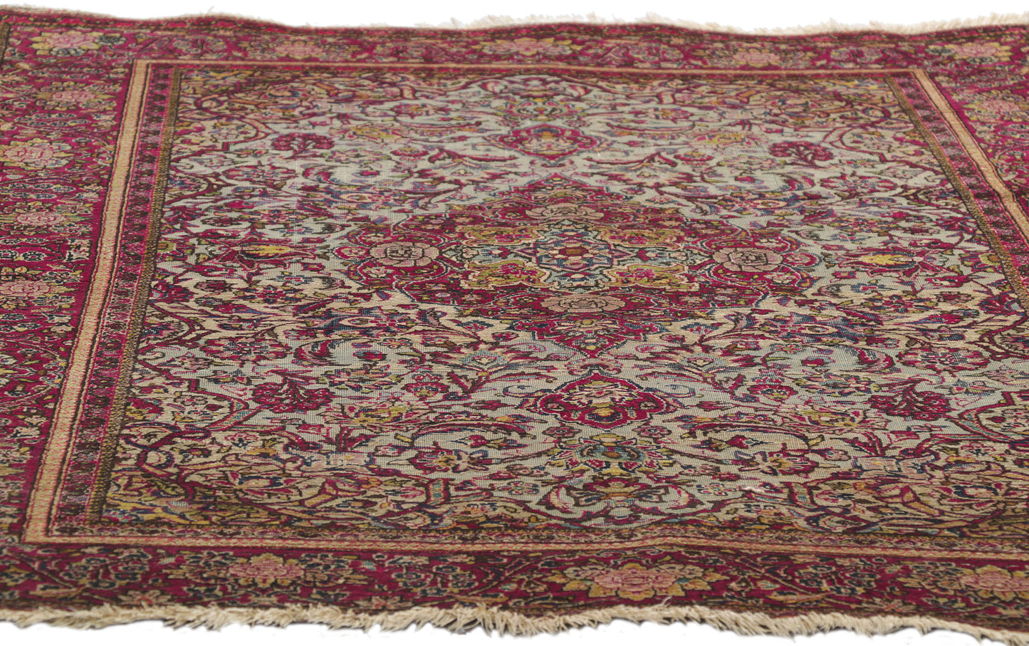 4 x 7 Antique Persian Kashan Rug 74340