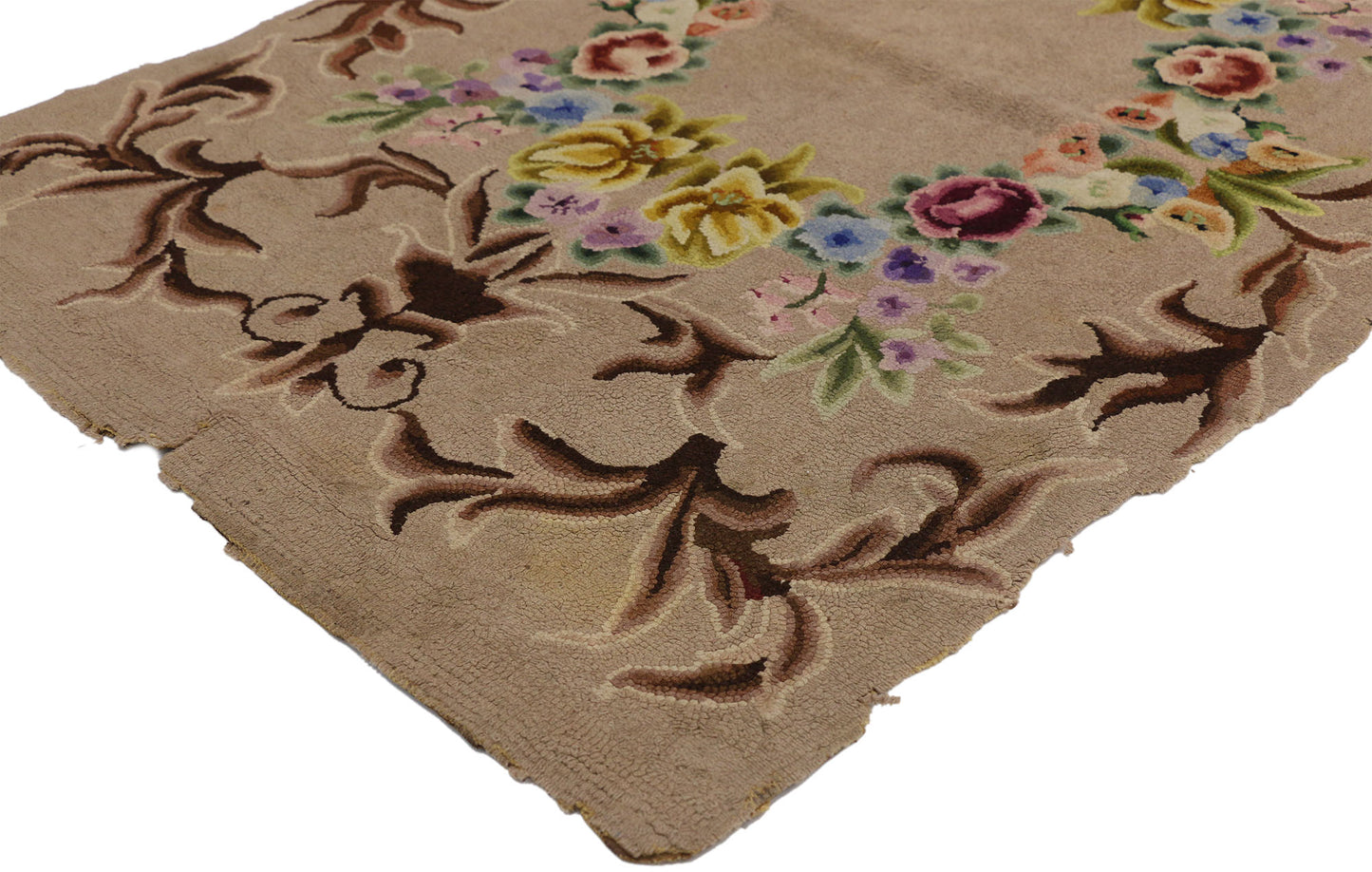 3 x 4 Antique American Hooked Rug 74345