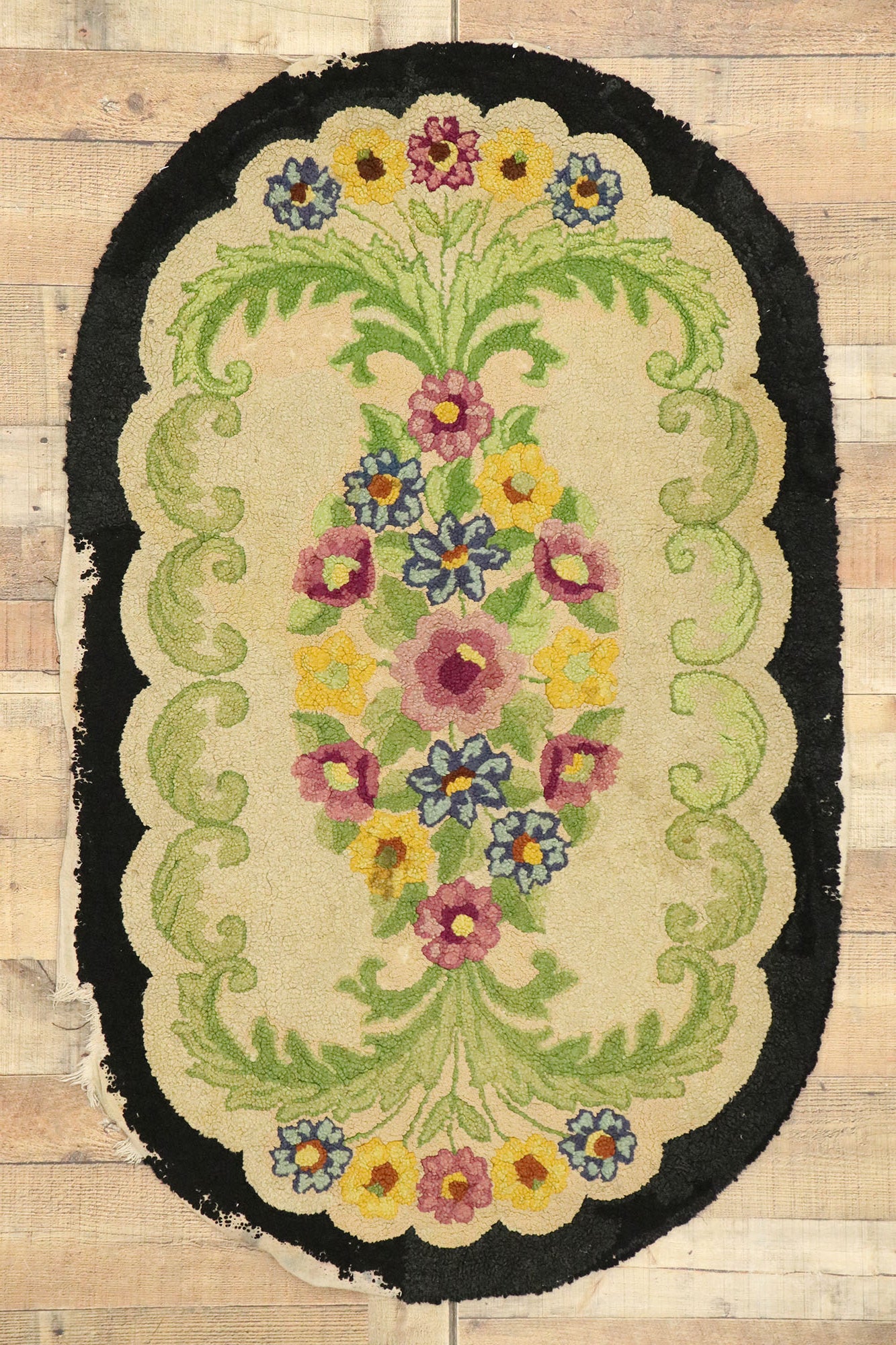 53.5×100 \"Lucky clover” ViNTAGE RUG 17th-century-antique-caucasian