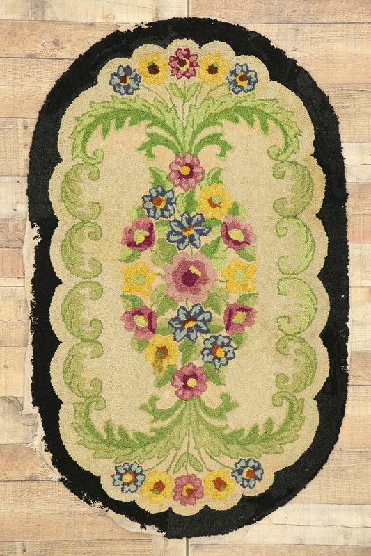3 x 5 Antique American Hooked Rug 74346