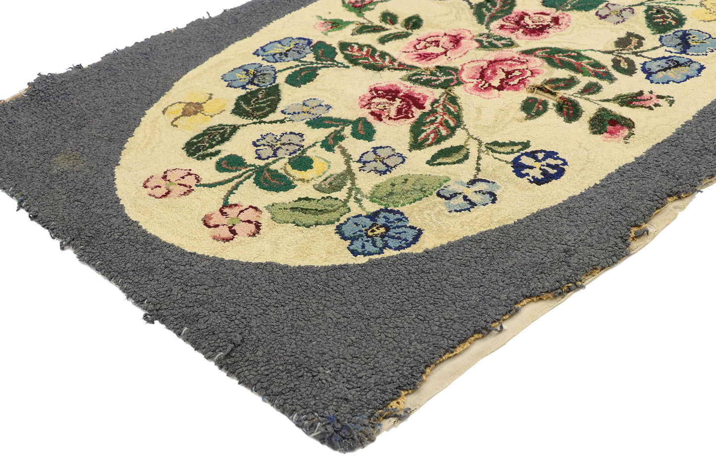 2 x 3 Antique American Hooked Rug 74352
