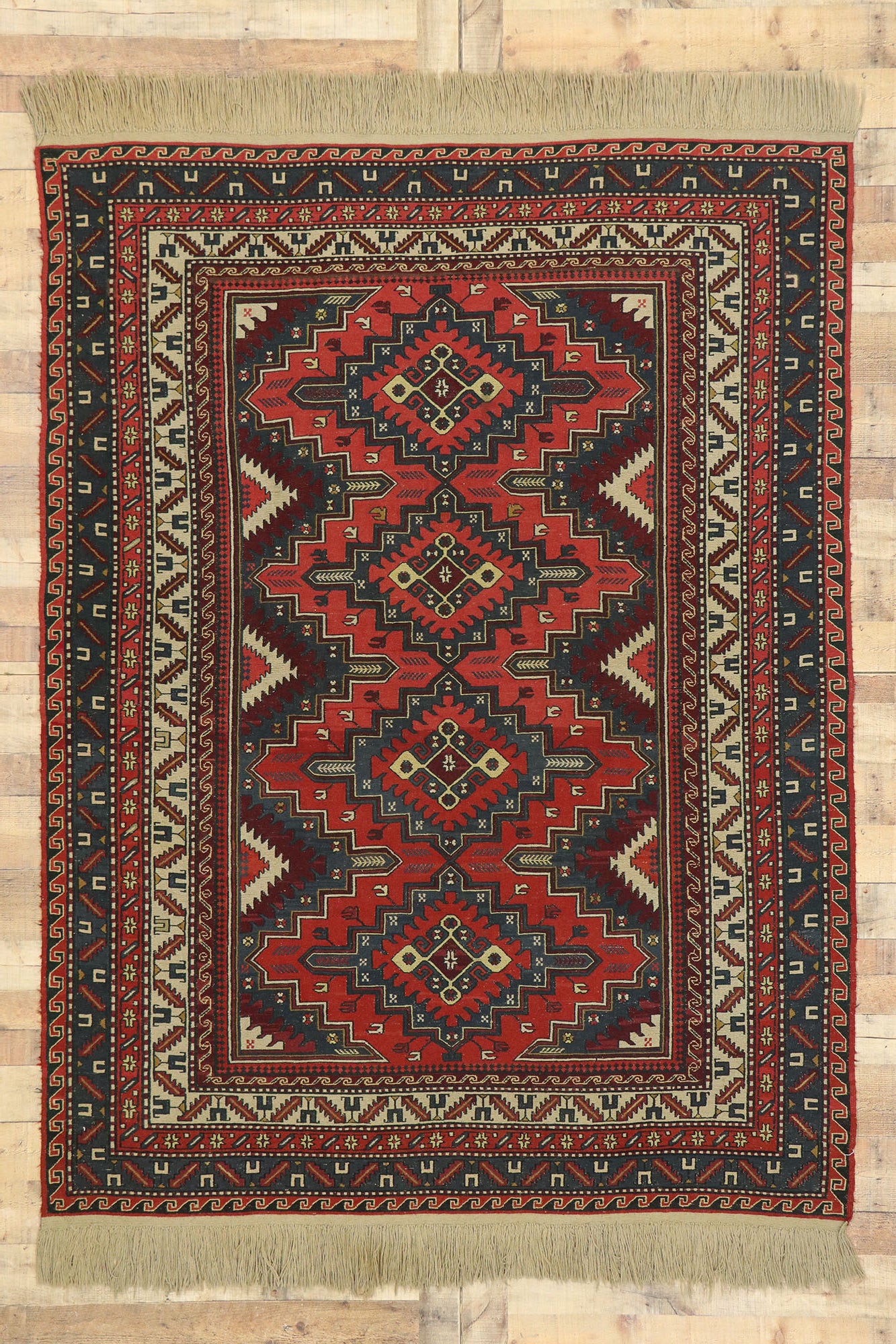 6 x 8 Antique Caucasian Soumak Rug 74375