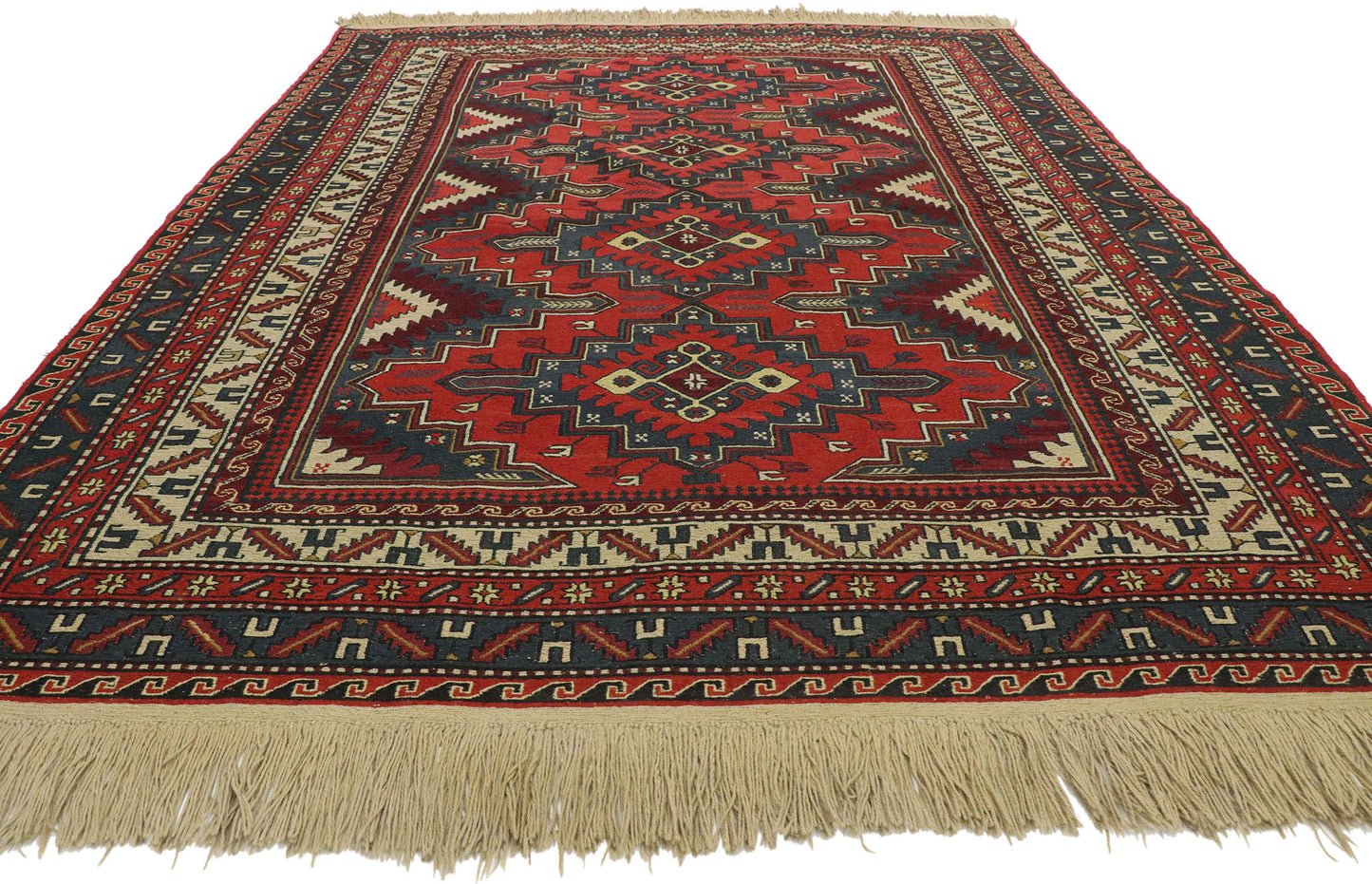 6 x 8 Antique Caucasian Soumak Rug 74375