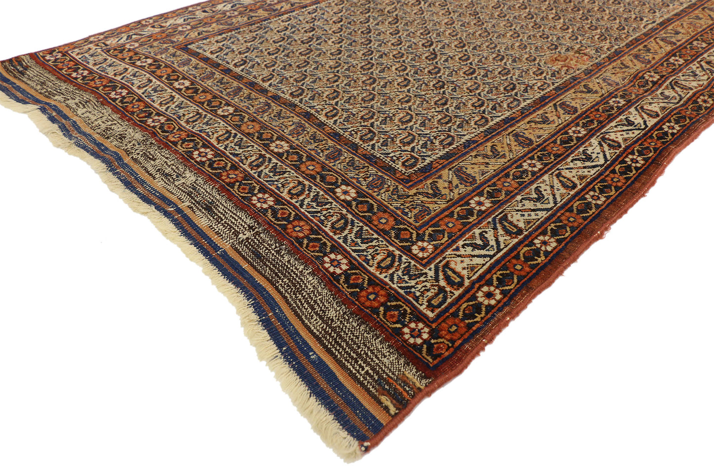 4 x 6 Antique Persian Bijar Rug 74395