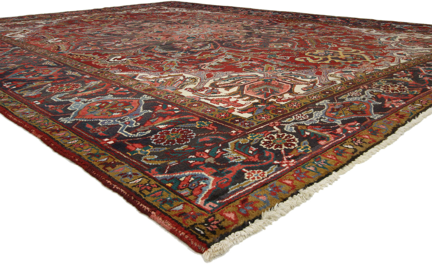 10 x 13 Vintage Persian Heriz Rug 74496