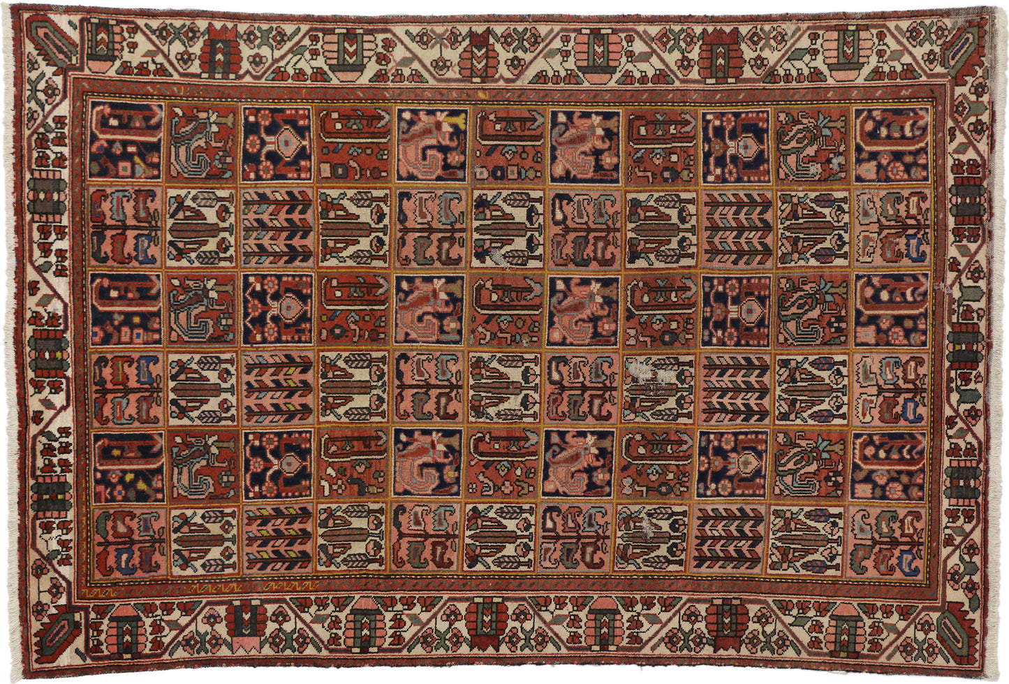 6 x 10 Vintage Persian Bakhtiari Rug 74579