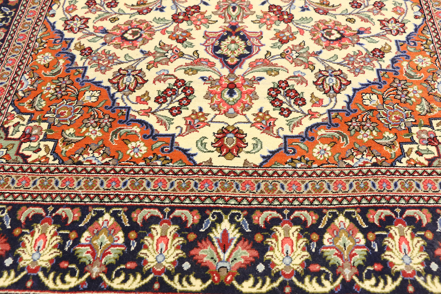 4 x 5 Vintage Persian Silk Qum Rug 74586