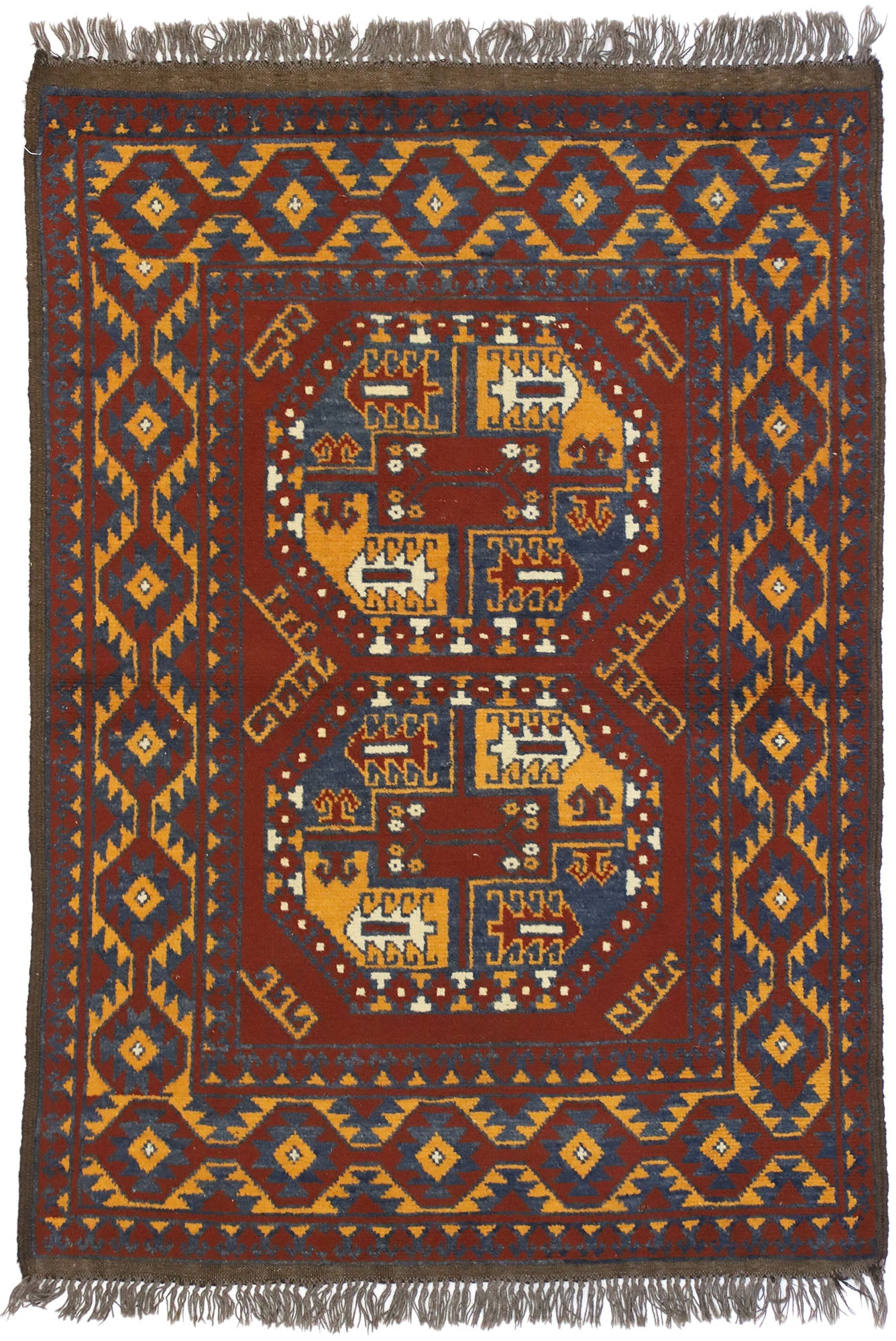 3 x 5 Vintage Afghan Rug 74663