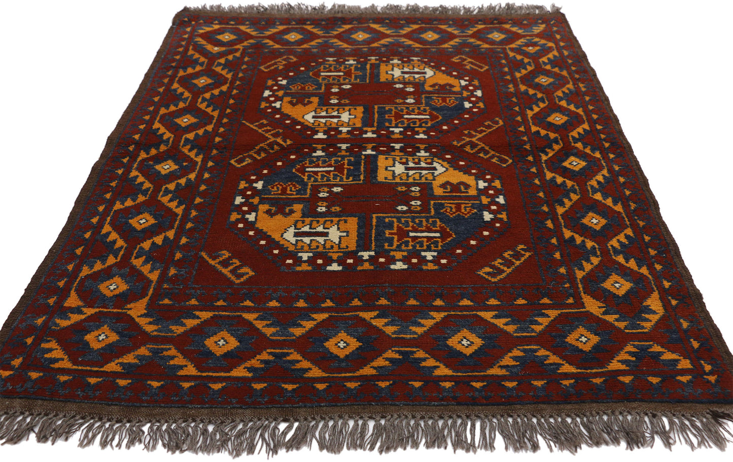 3 x 5 Vintage Afghan Rug 74663