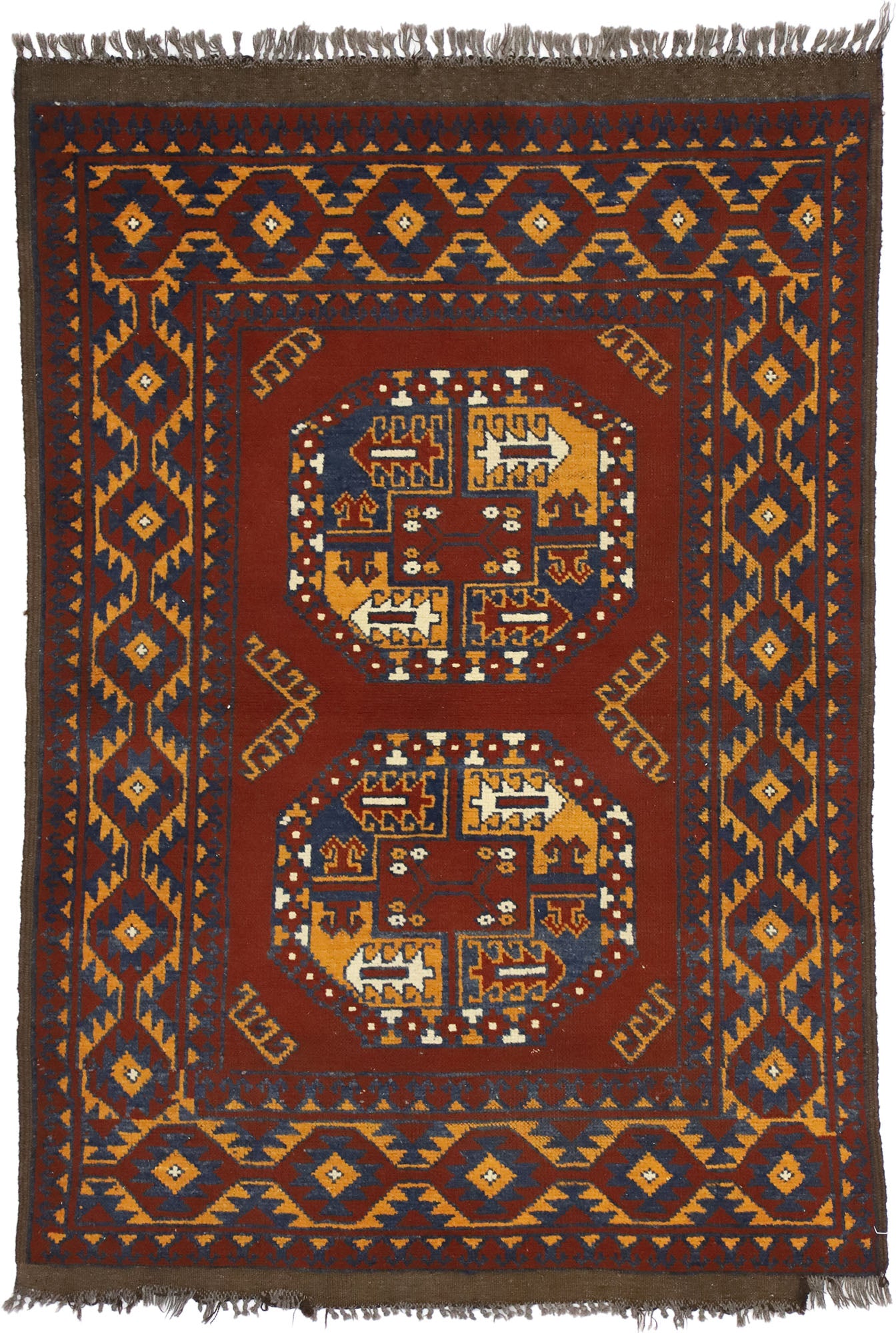 3 x 5 Vintage Afghan Rug 74664