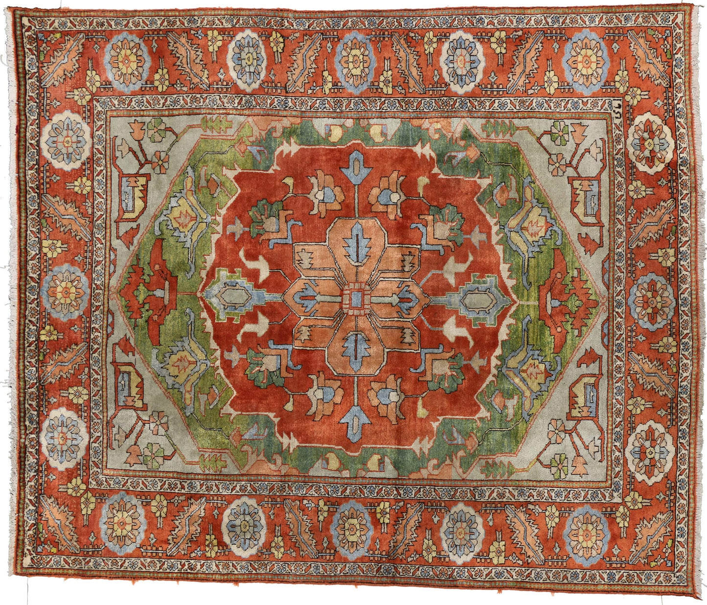 7 x 8 Vintage Persian Heriz Rug 74684