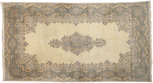 12 x 23 Vintage Persian Kerman Rug 74691