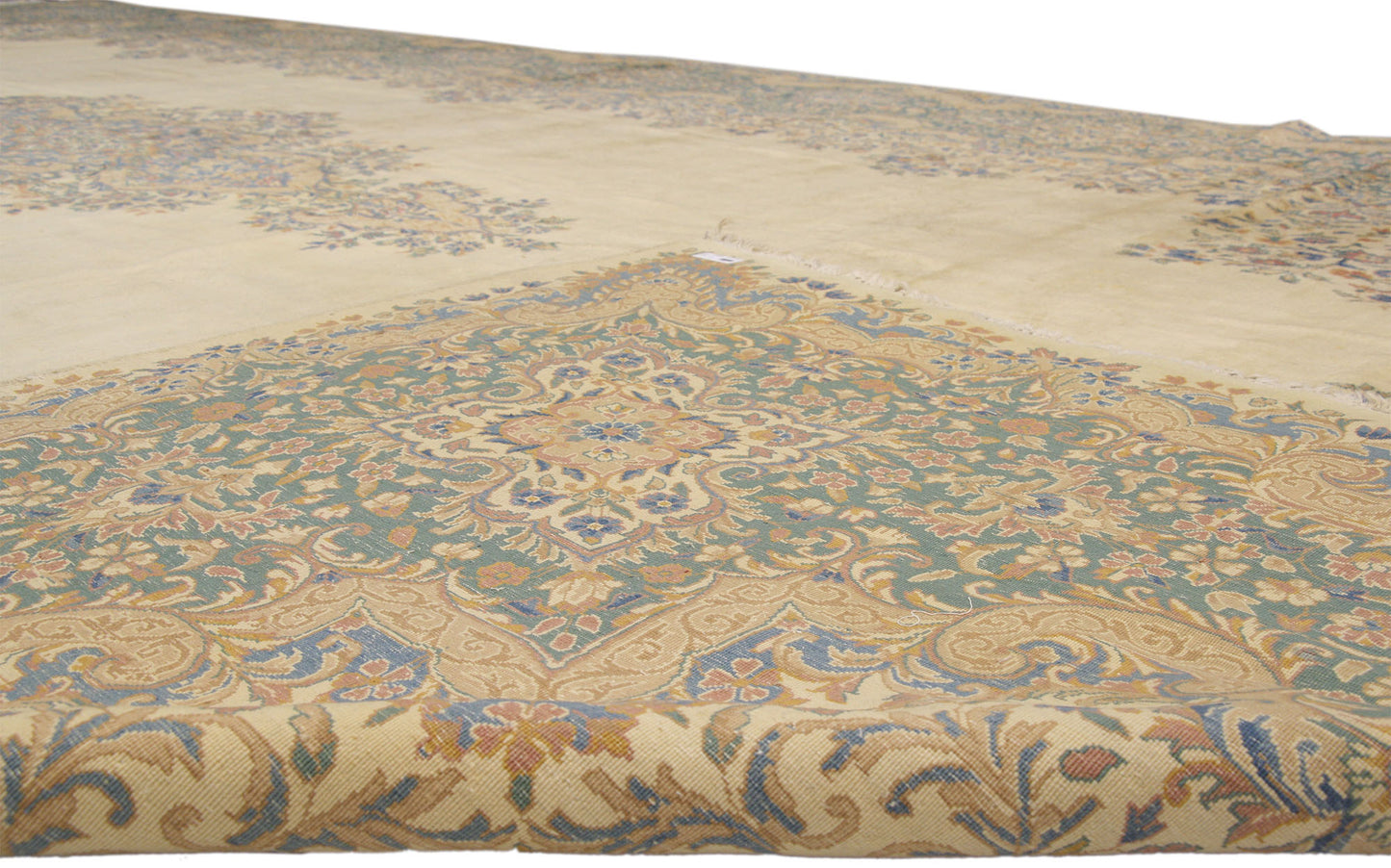 12 x 23 Vintage Persian Kerman Rug 74691