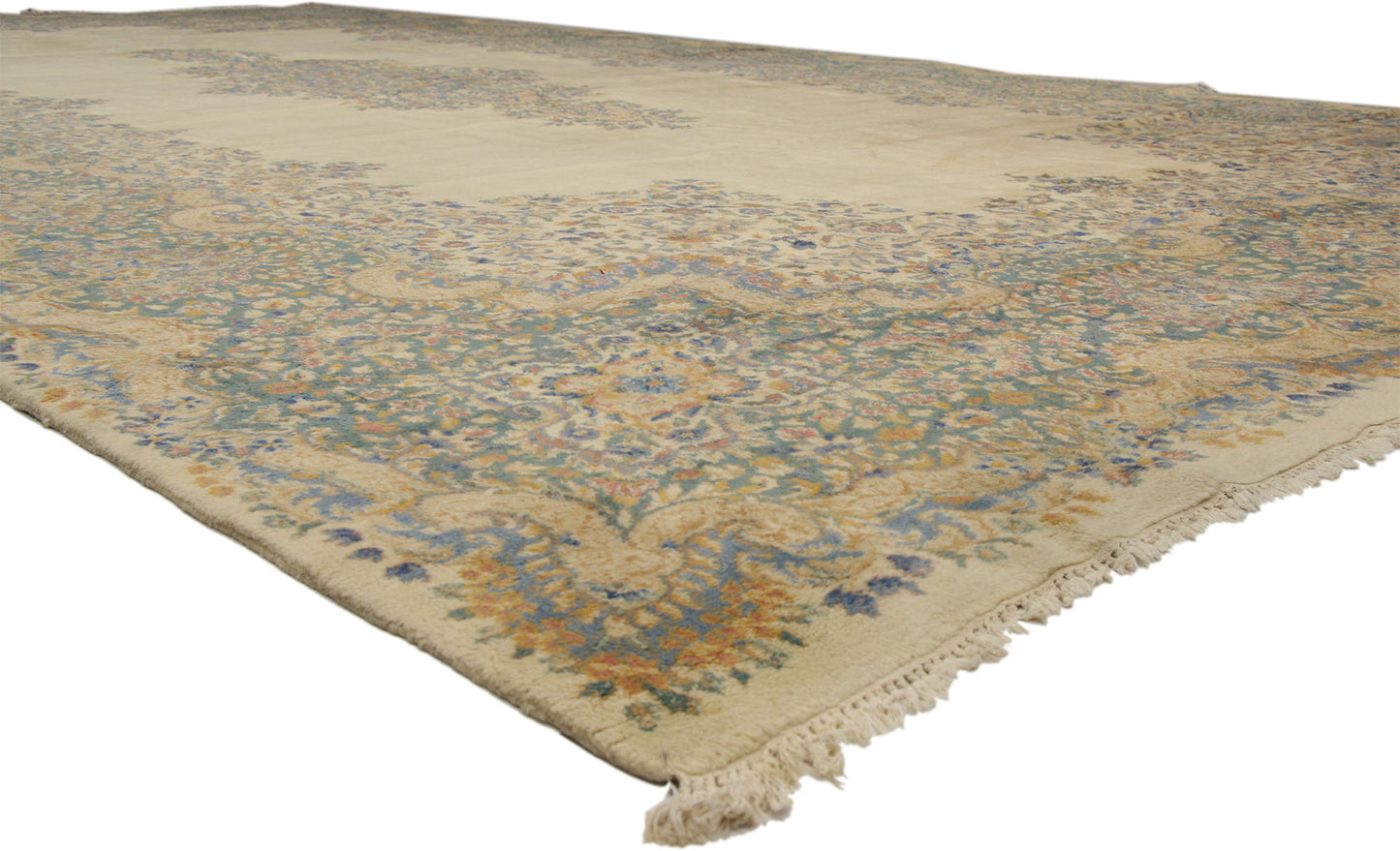 12 x 23 Vintage Persian Kerman Rug 74691