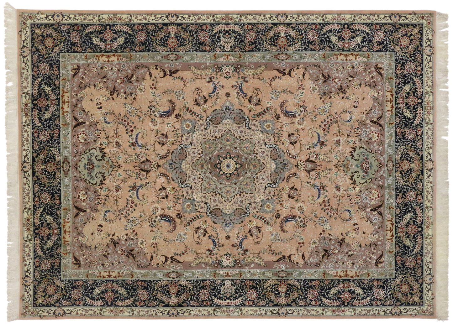 9 x 12 Vintage Persian Tabriz Rug 74838