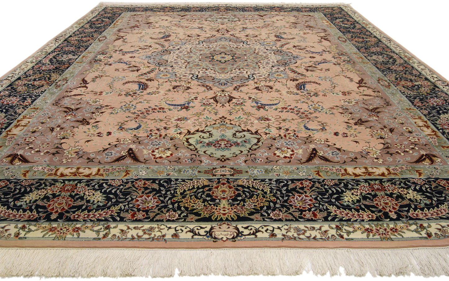 9 x 12 Vintage Persian Tabriz Rug 74838