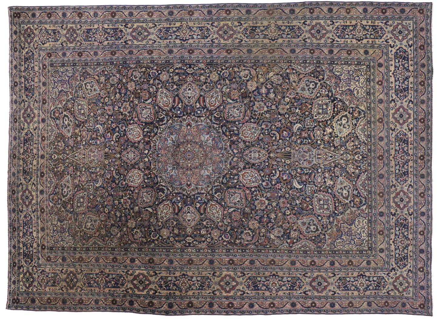 10 x 14 Vintage Mashad Rug 74896