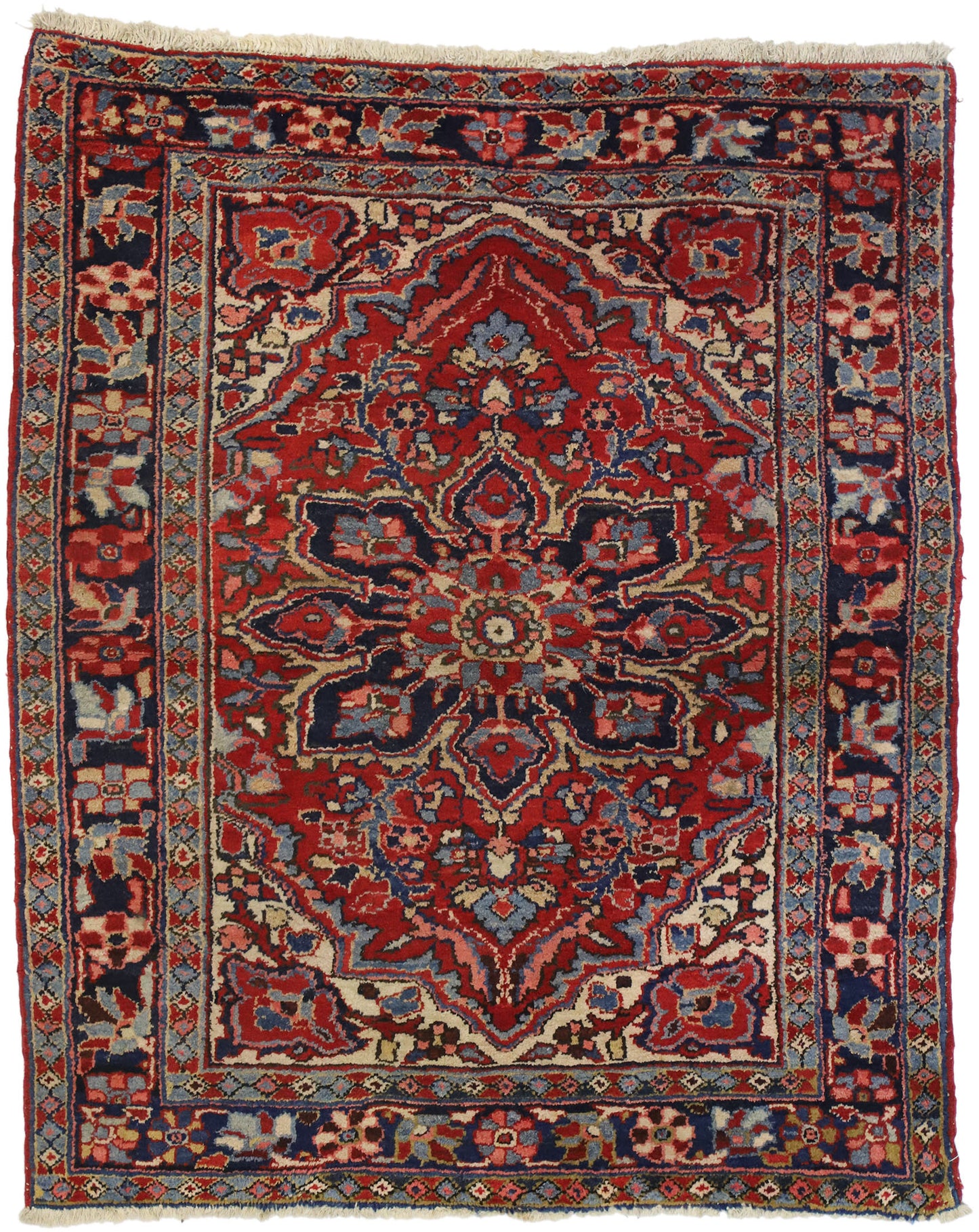 4 x 4 Vintage Persian Heriz Rug 74918