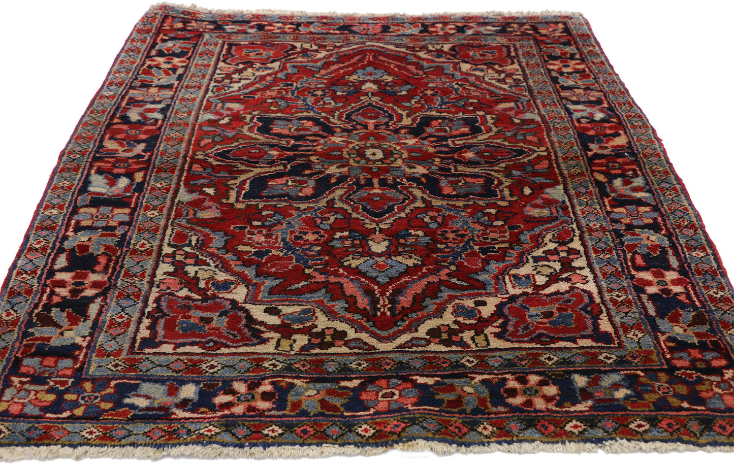 4 x 4 Vintage Persian Heriz Rug 74918