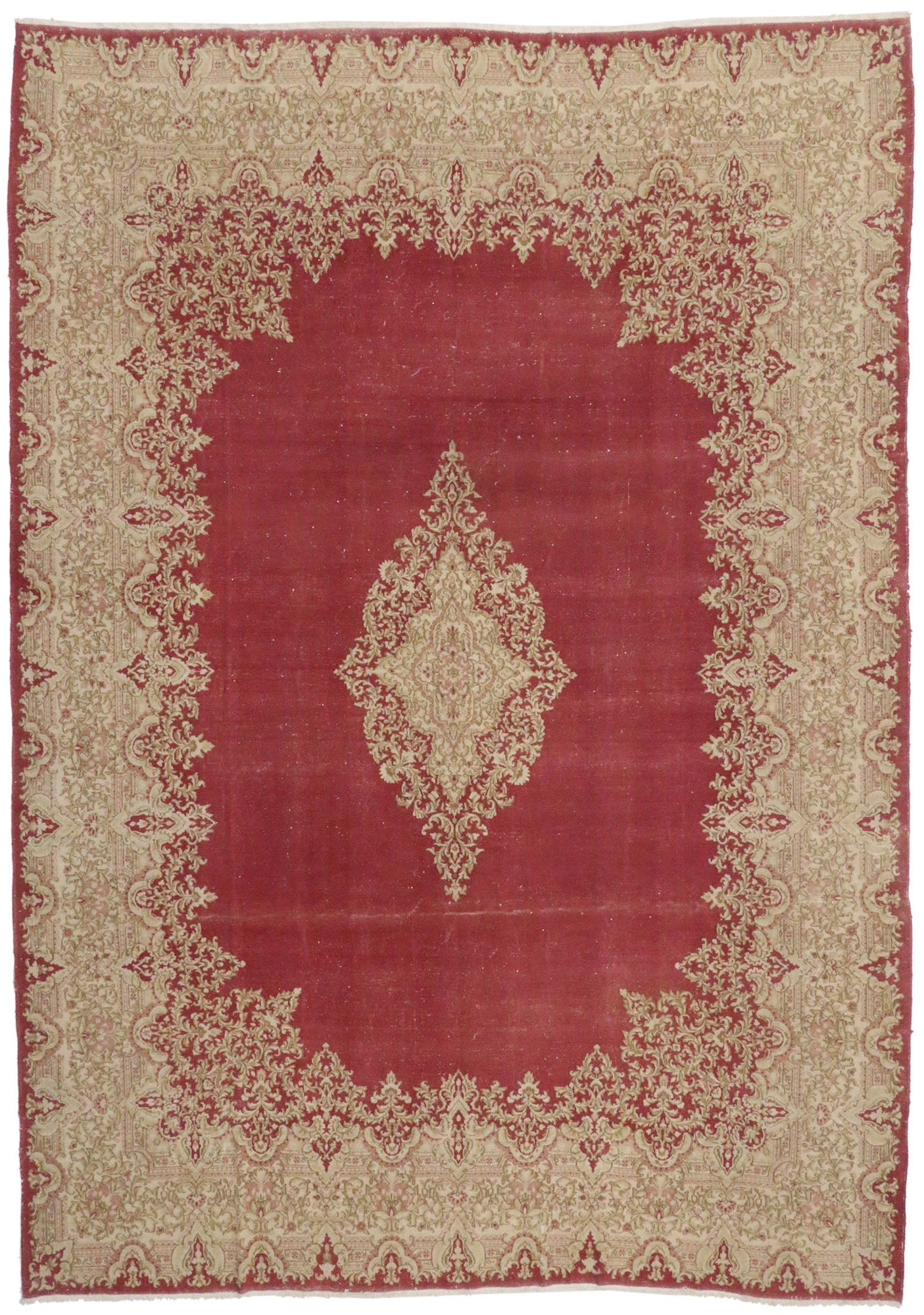 10 x 14 Vintage Persian Kerman Rug 74921