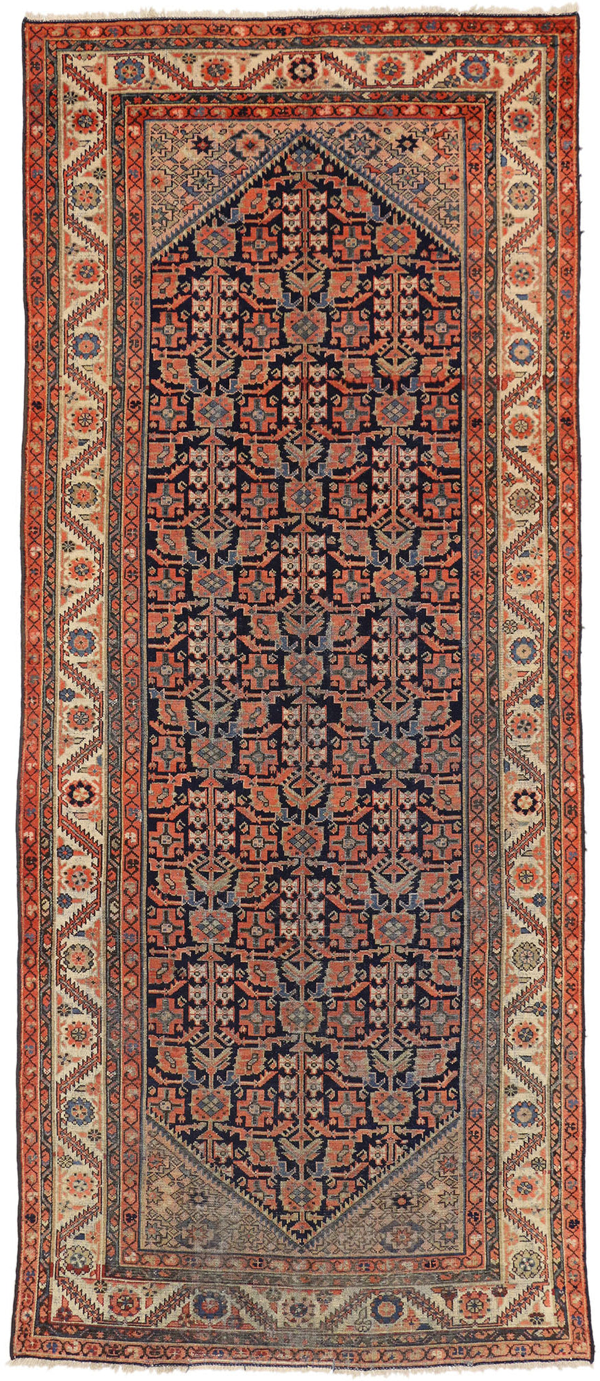 5 x 11 Navy Blue Vintage Persian Malayer Rug 74945