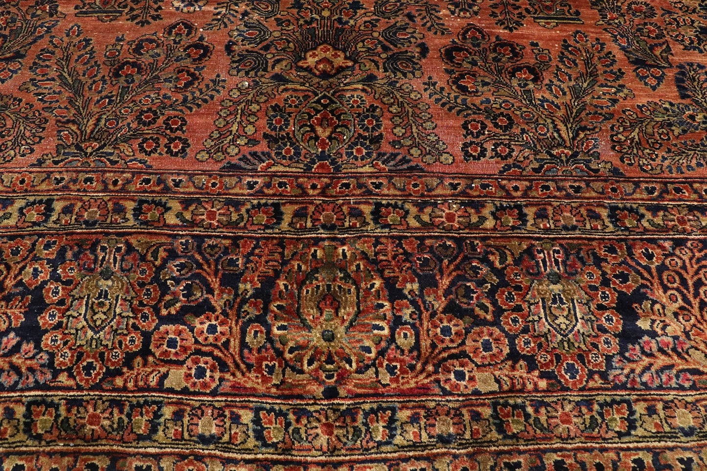 10 x 13 Antique Persian Sarouk Rug 74952